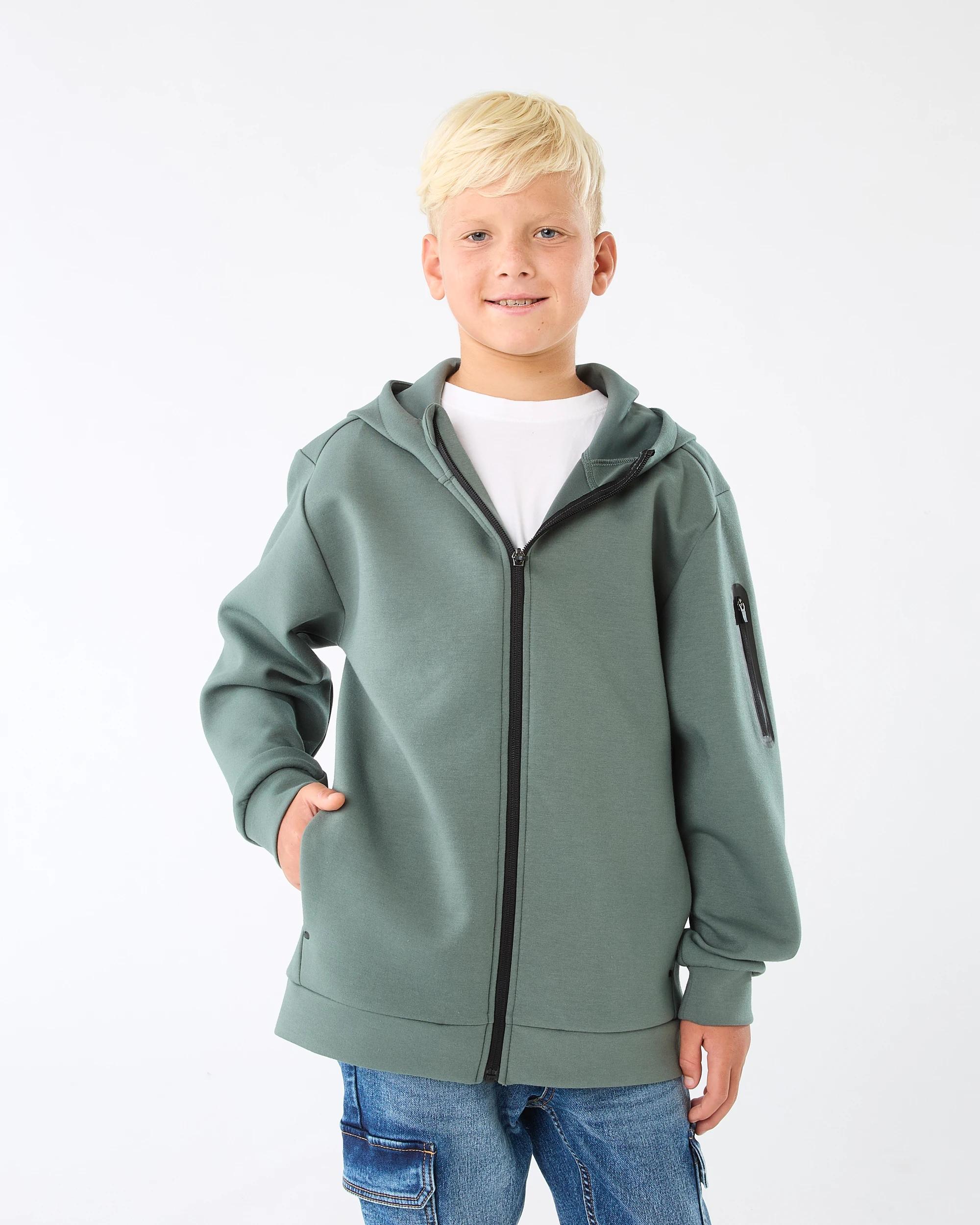 2 Active Kids Zip Through Hoodie Seaglass, 2 of 9
