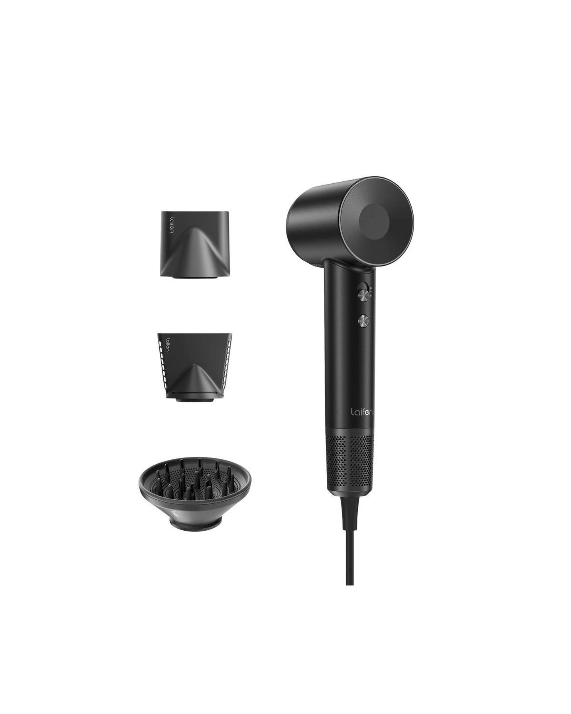 1 Laifen Swift Special High Speed Hair Dryer Matte Black 110000 RPM with 3 Styling Nozzles, 1 of 3