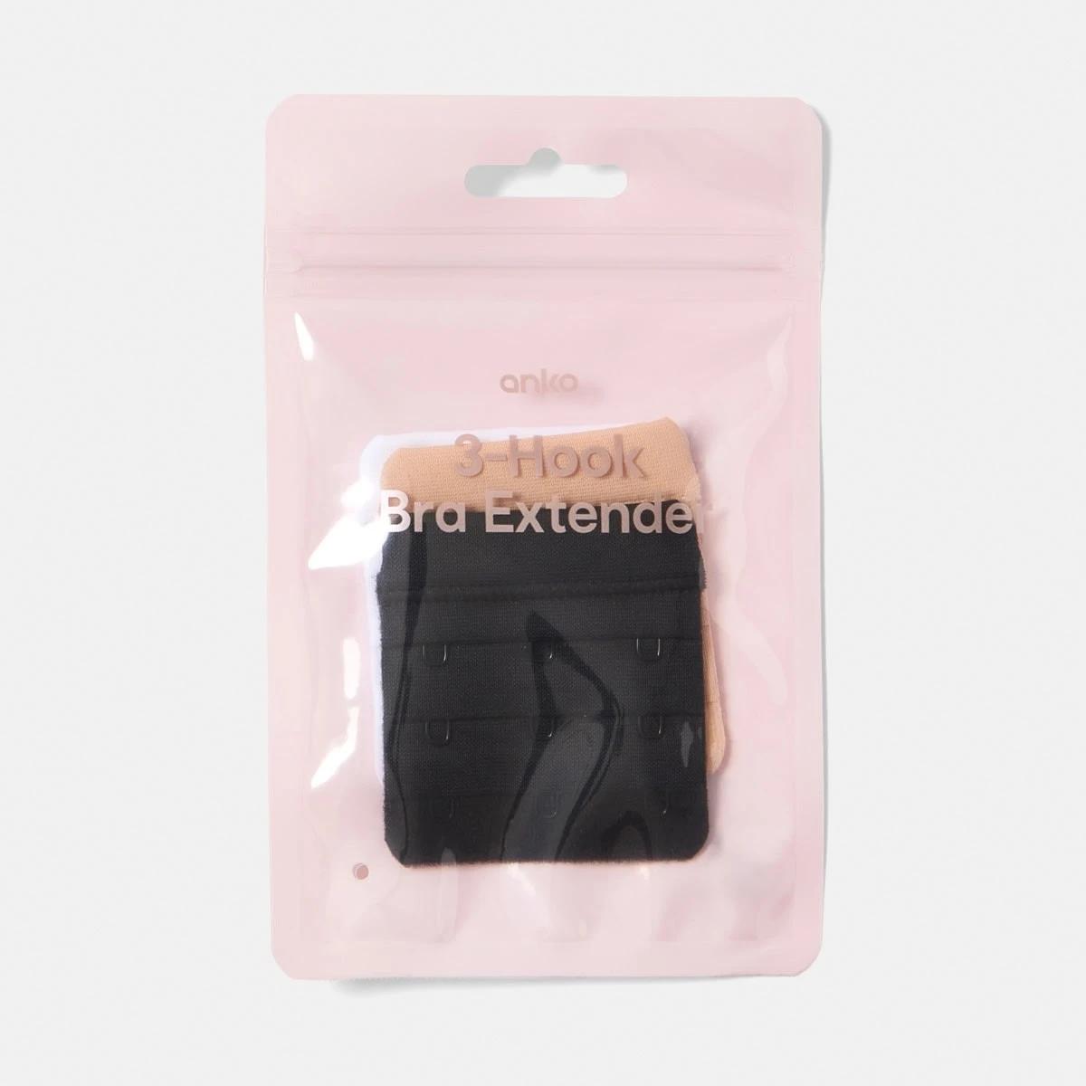 3 3 Pack 3-Hook Bra Extender BLACK, BEIGE, WHITE, 3 of 4