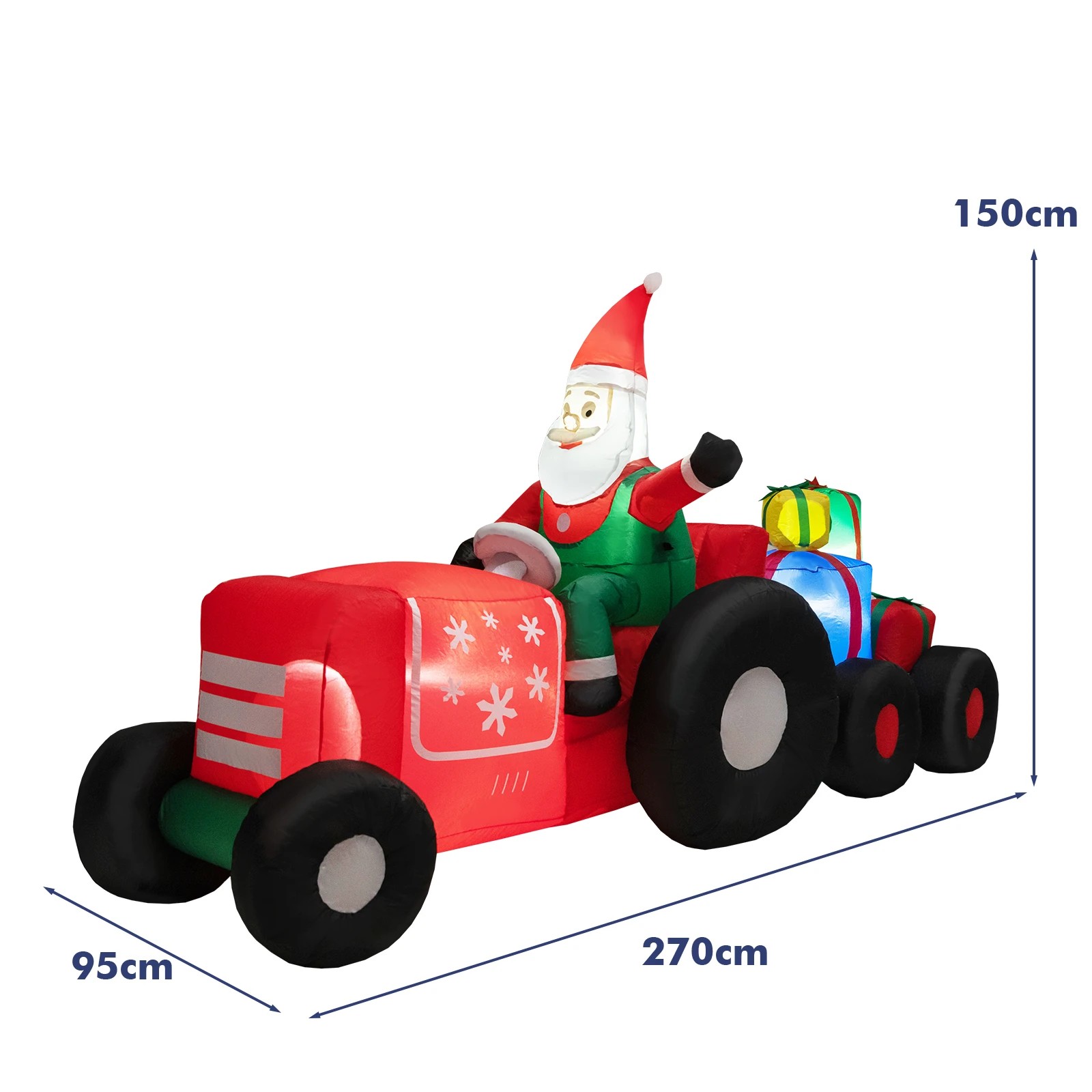 3 Costway 2.7M Christmas Inflatable Santa in Truck Gifts Outdoor LED Xmas Decor, 3 of 5
