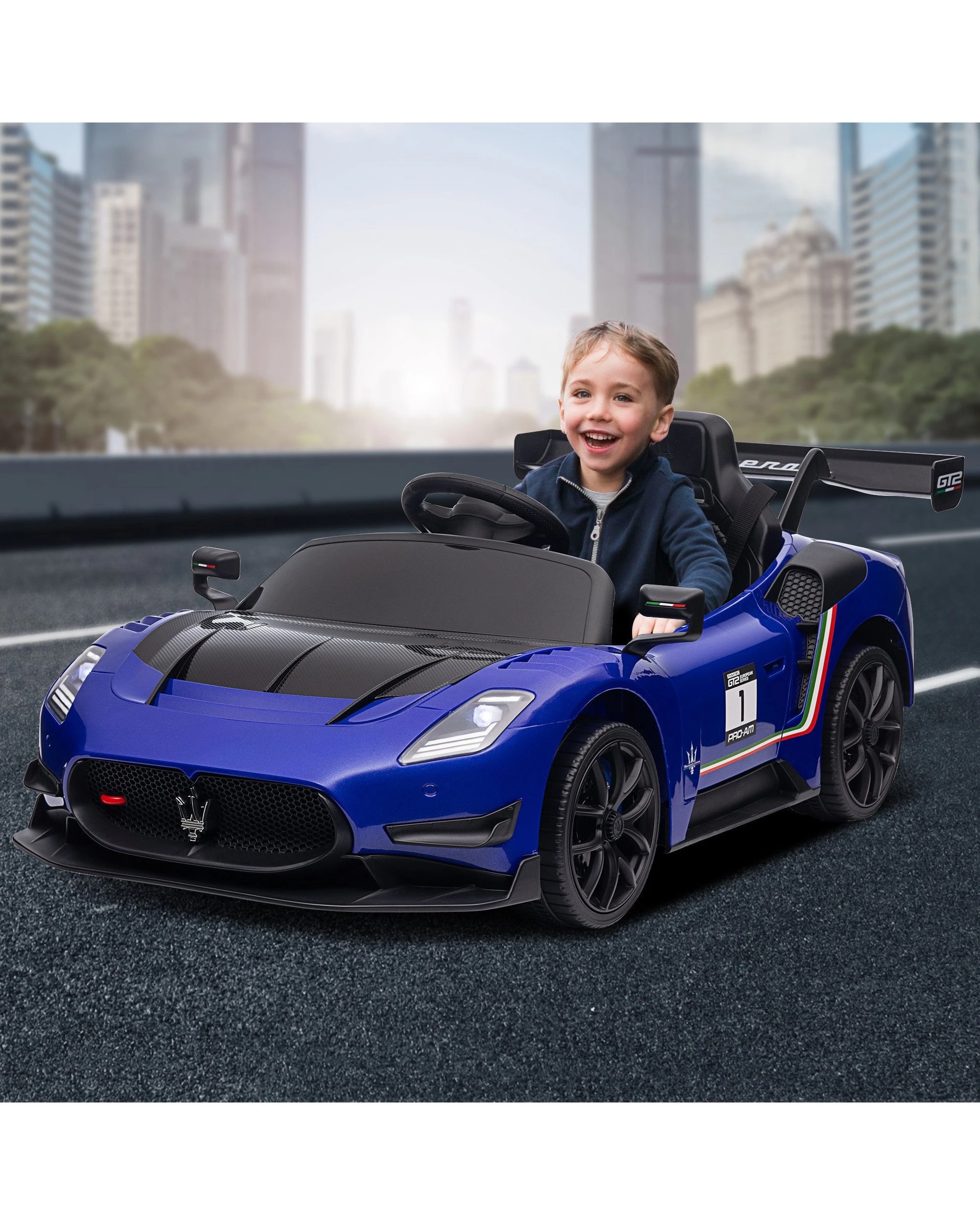 9 Kahuna Maserati MC20 GT2 Licensed Electric Kids Ride On Race Car Blue, 9 of 10