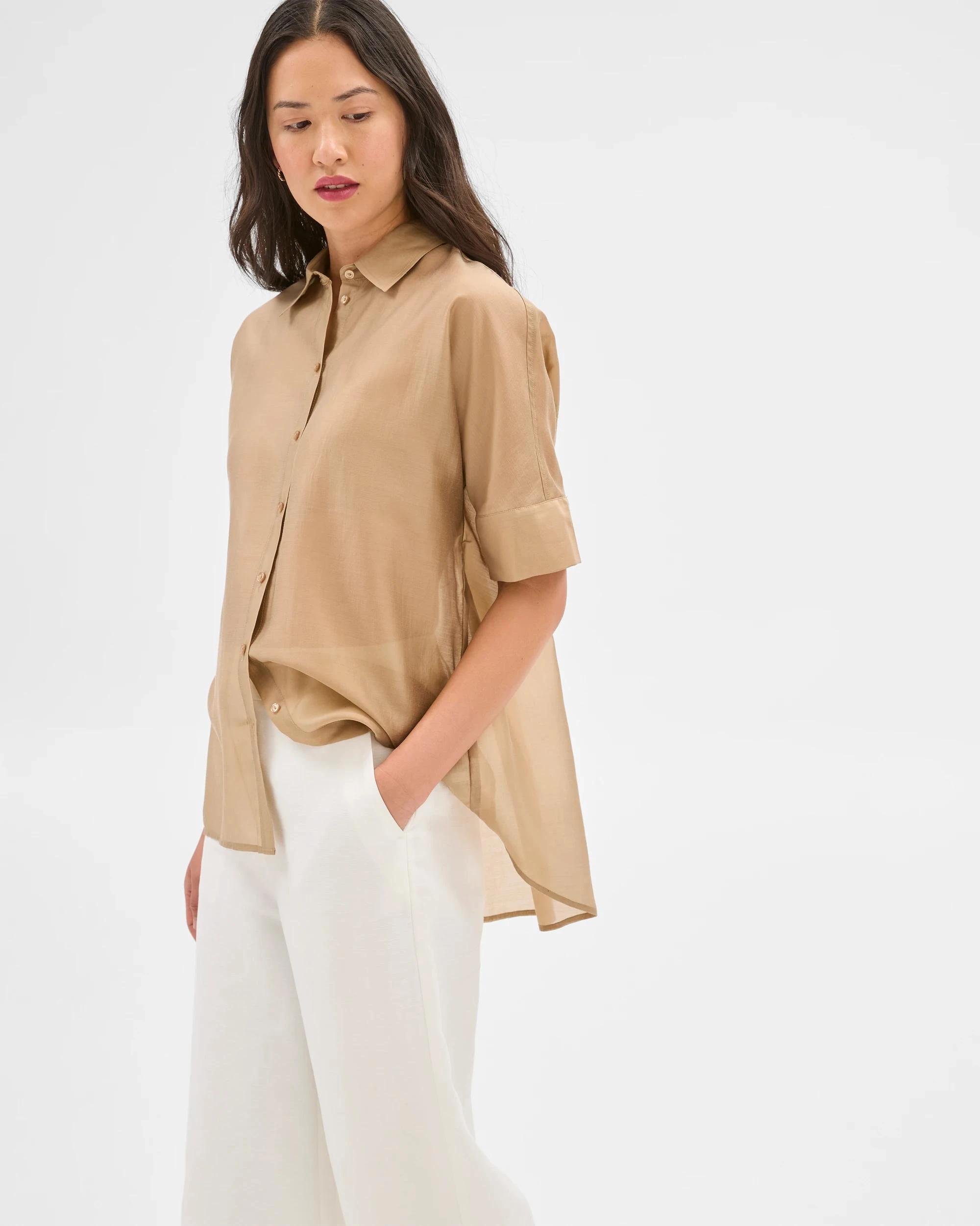 3 Sheer Volume Shirt - Preview FAWN, 3 of 5