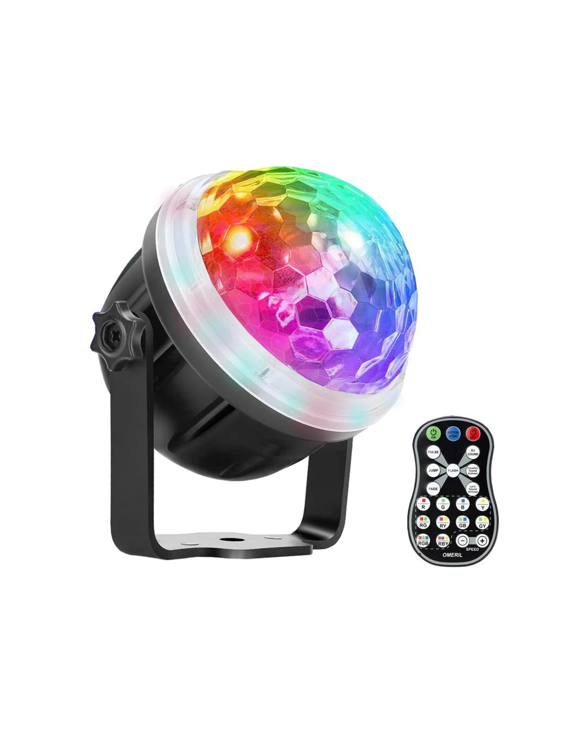 Sansai Mini 10cm RGB Rotating LED Party Light With Remote USB Powered ...