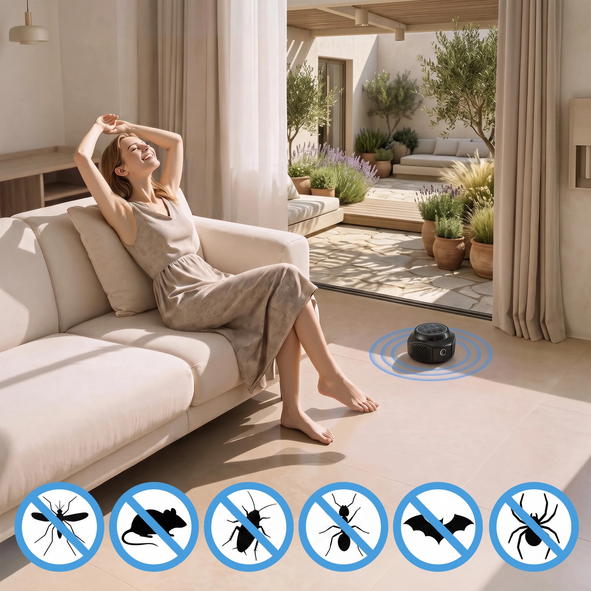 7 Gardeon Ultrasonic Rat Repeller 360 Degree 4 Modes Pest Repeller - Black, 7 of 7