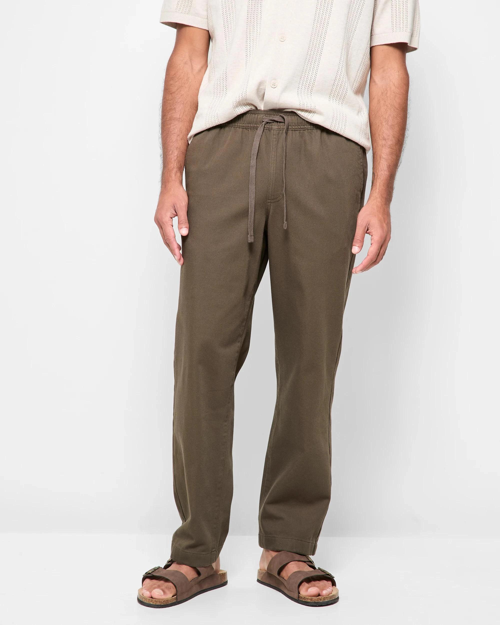 1 Target Australian Cotton Relaxed Twill Pants DARK OLIVE, 1 of 5