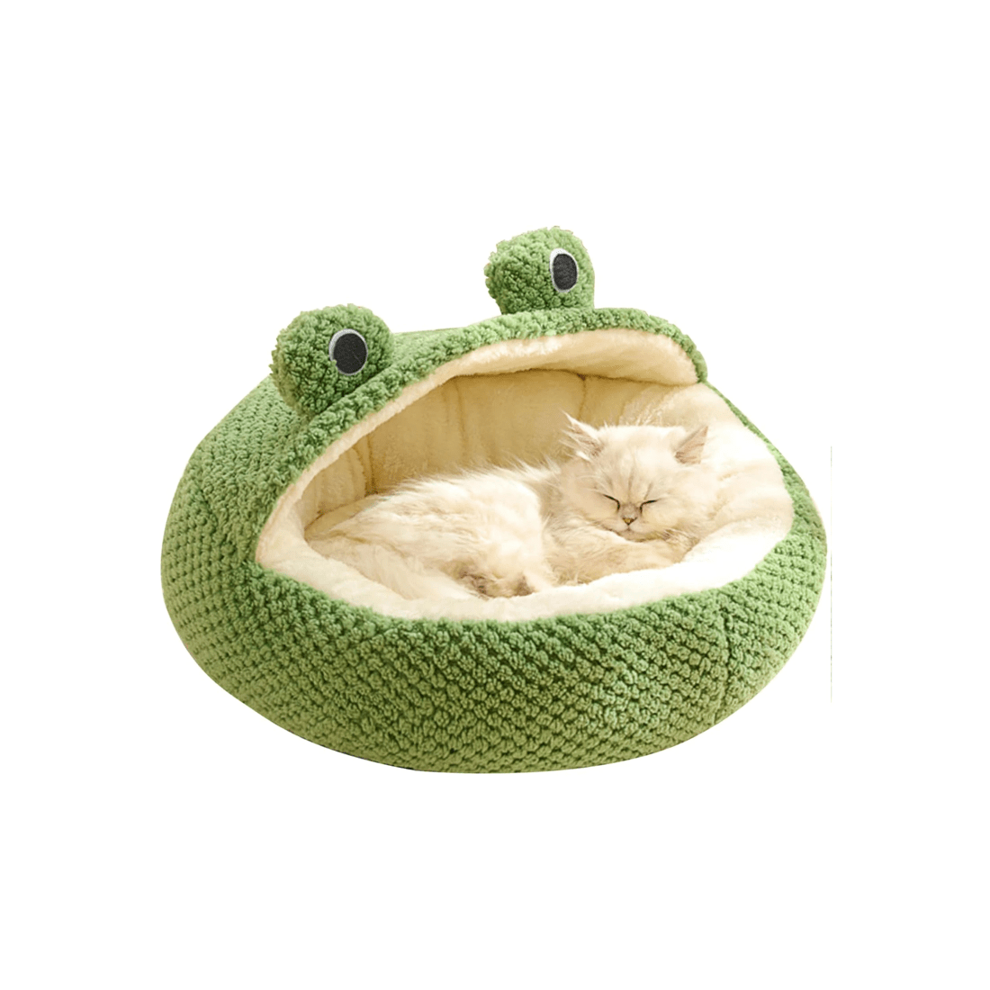 2 TODO Semi Enclosed Pet Nesting Bed 60cm Diameter Soft Warm Dog Cat Sleeping Bed - Frog, 2 of 6