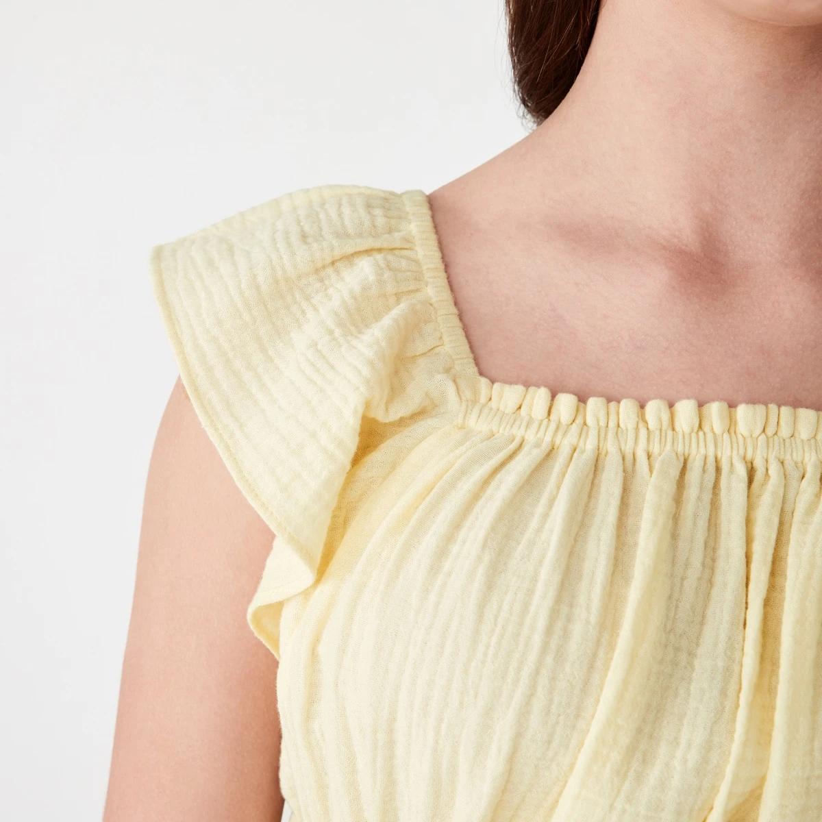 4 Shirred Frill Dress BUTTER CREAM, 4 of 8