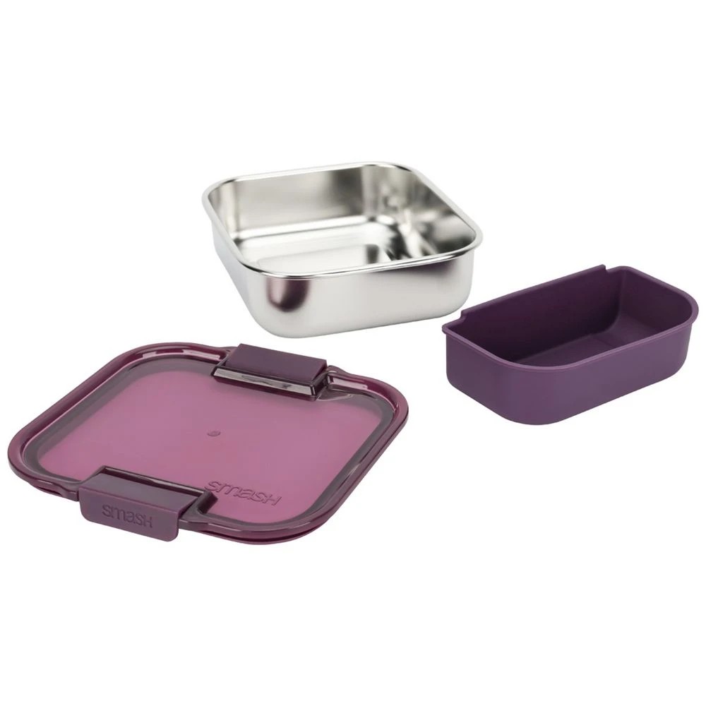 4 Smash Stainless Steel Meal Box Mulberry, 4 of 5