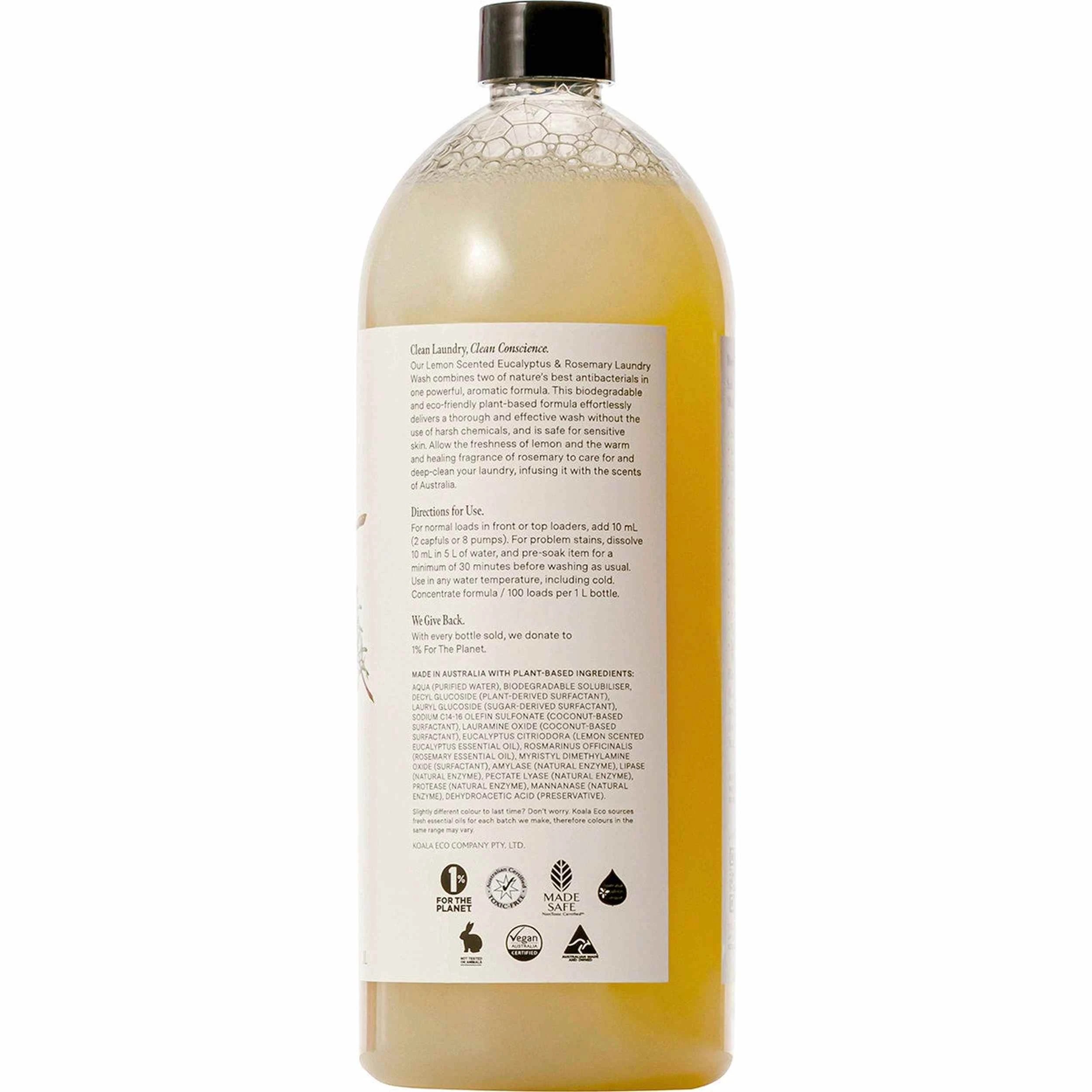 3 Koala Eco Laundry Liquid Lemon Scented Eucalyptus & Rosemary 1 Litre, 3 of 3