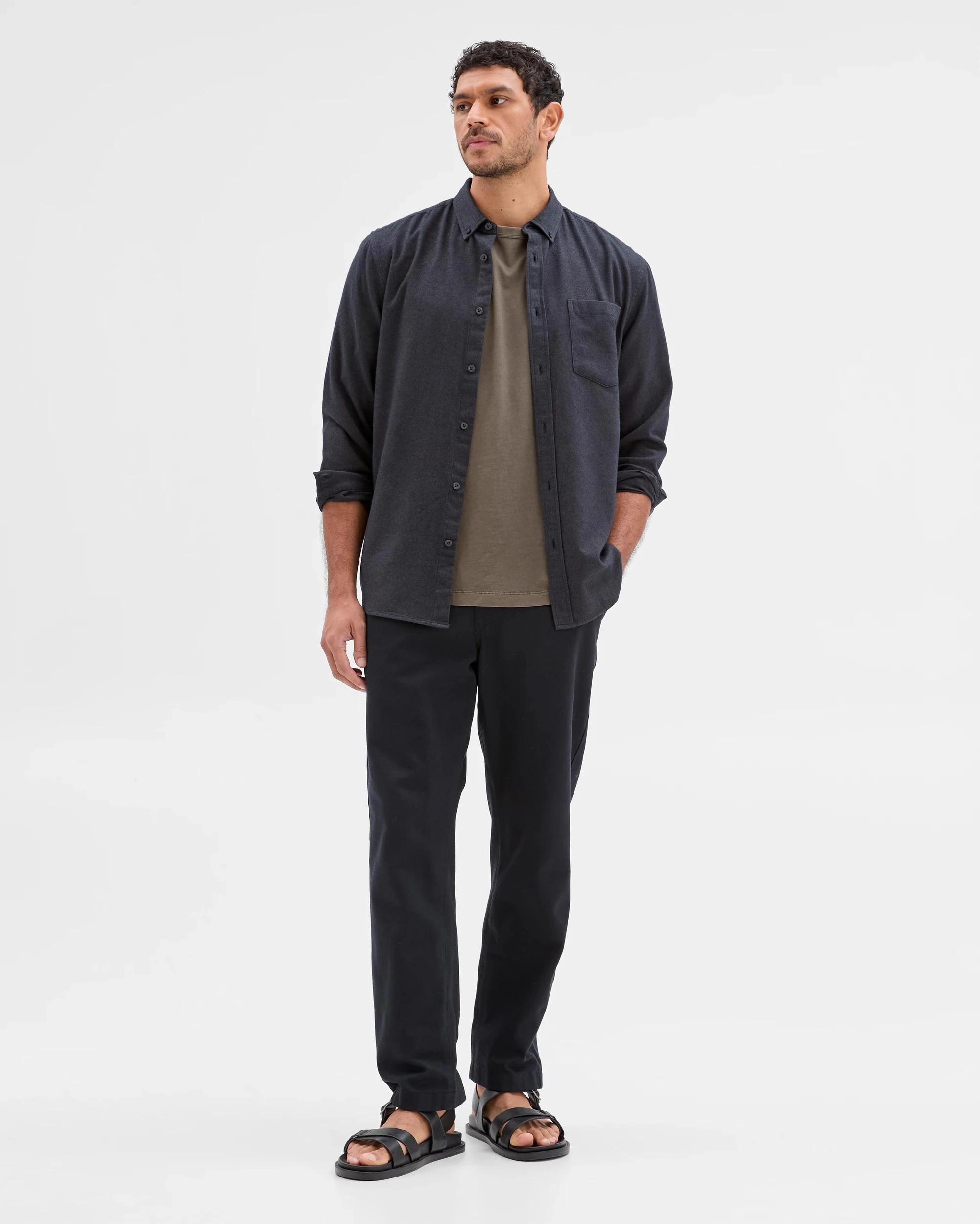 1 Target Australian Cotton Long Sleeve Oxford Shirt BLACK, 1 of 8