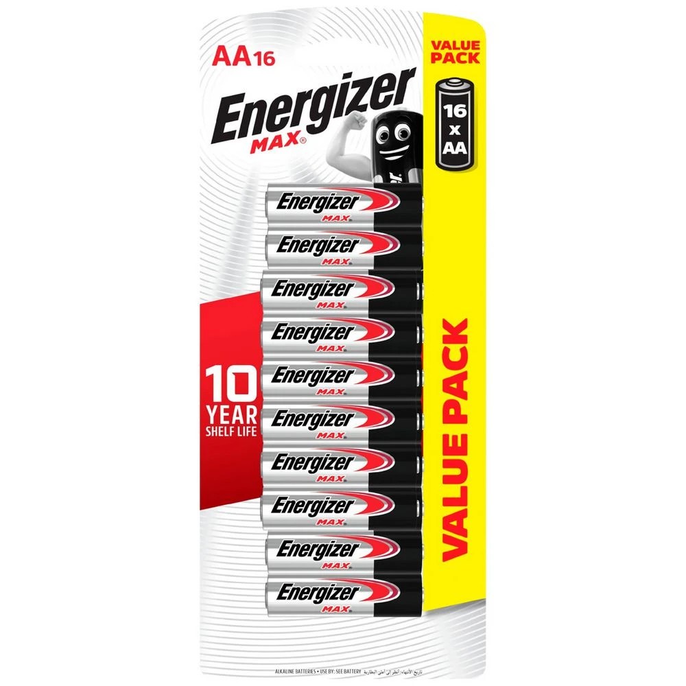 1 Energizer MAX AA Alkaline Batteries 16 Pack, 1 of 1