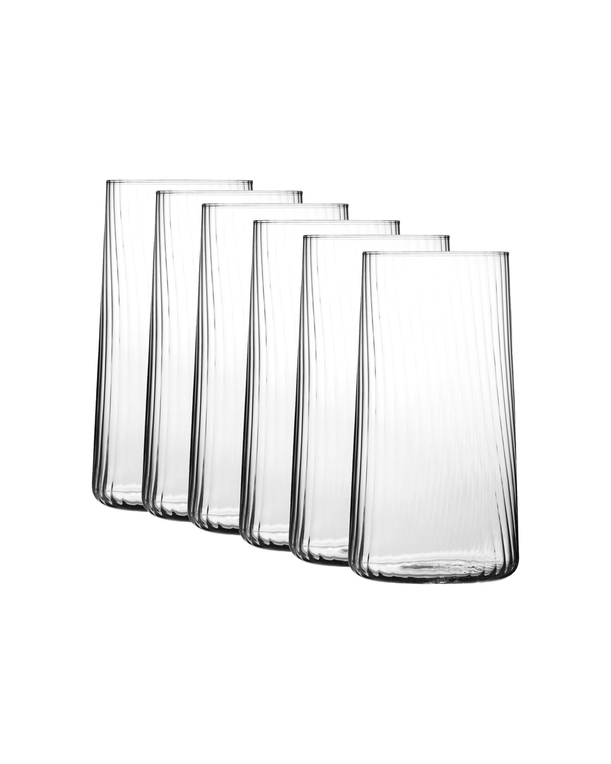 1 Krosno 6pc Avant-Garde Lumi Highball Serving Drink Glasses Made in Poland Set 550ml - White, 1 of 3