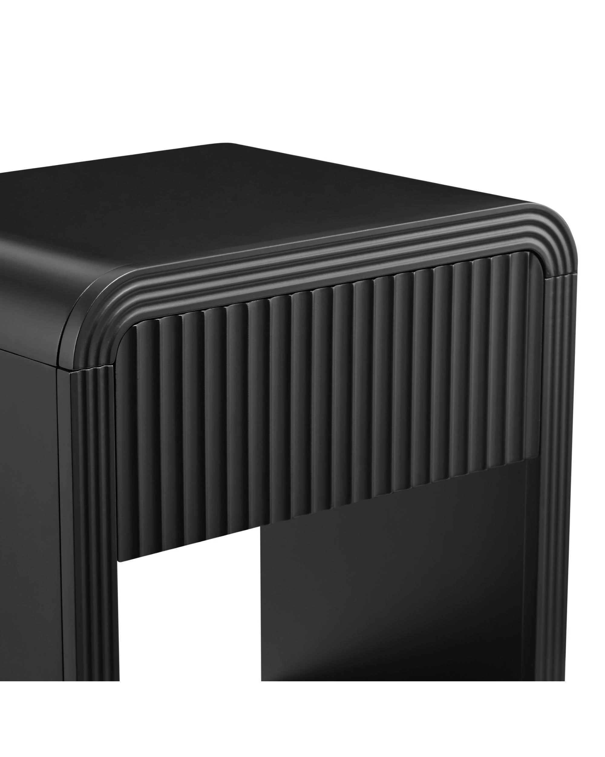 7 Kodu Bedside Unit Side Table 1 Drawer - Black, 7 of 9