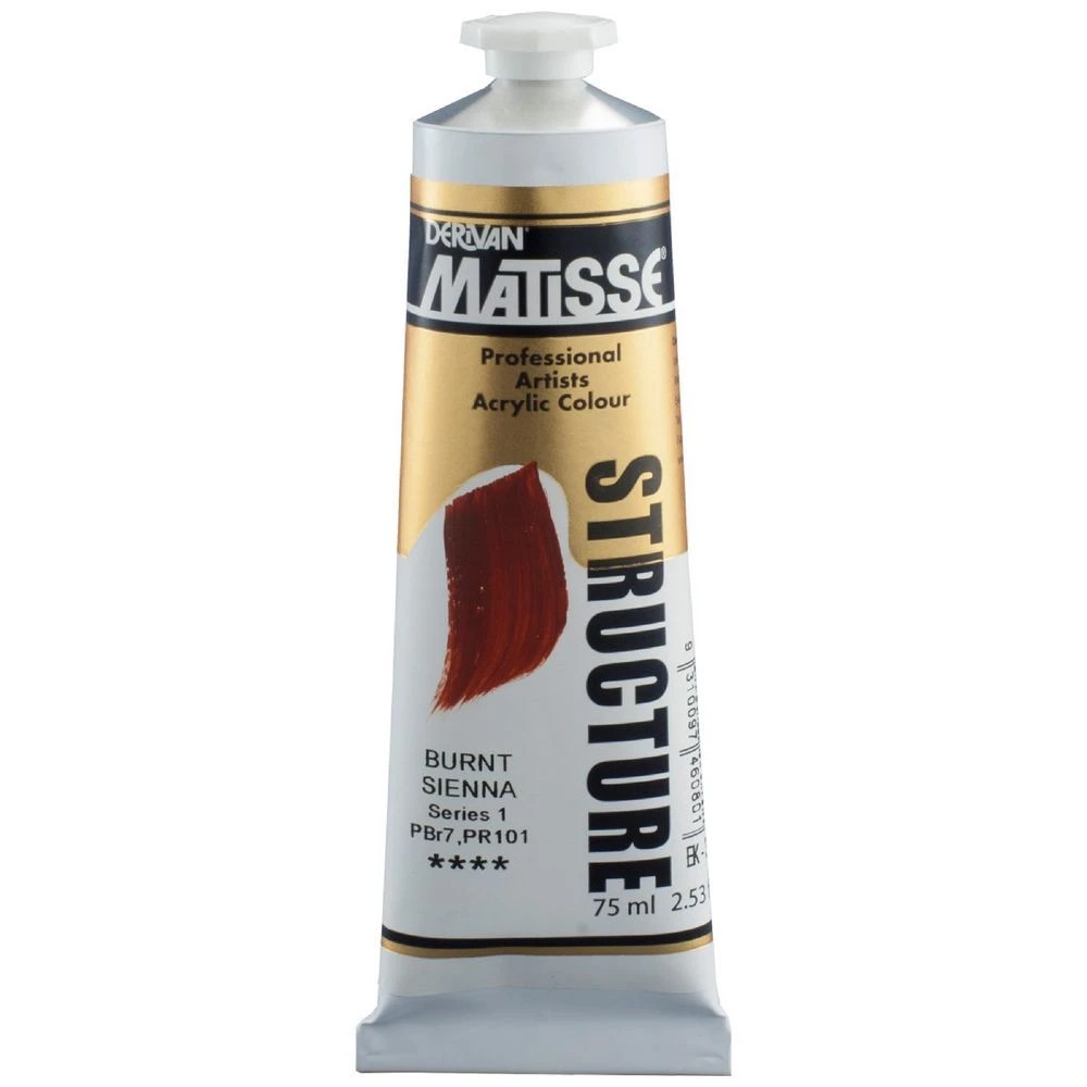 1 Derivan Matisse Structure Paint 75mL Burnt Sienna S1, 1 of 2
