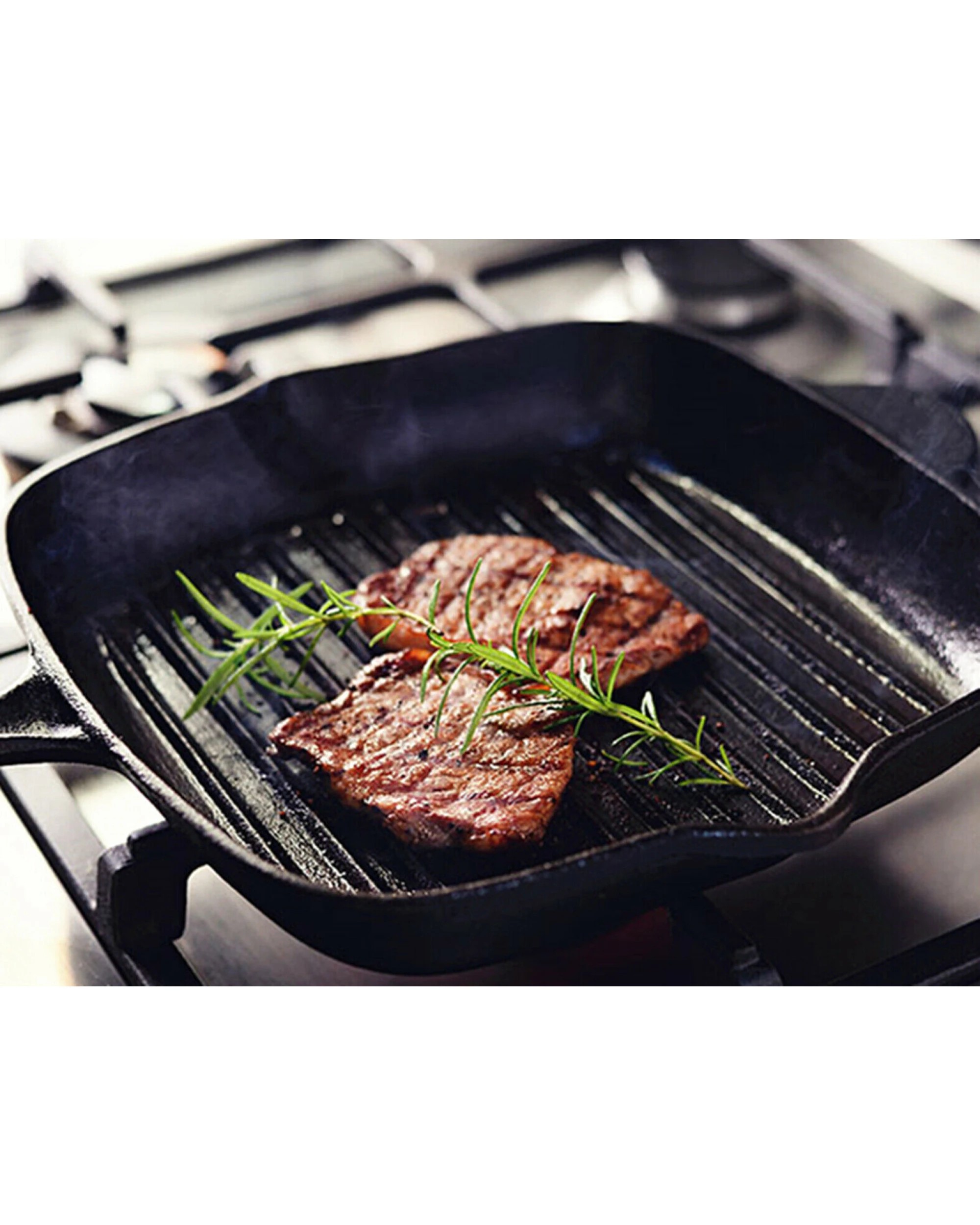 2 BR Home Heavy Duty Cast Iron Square Griddle Pan, 2 of 10