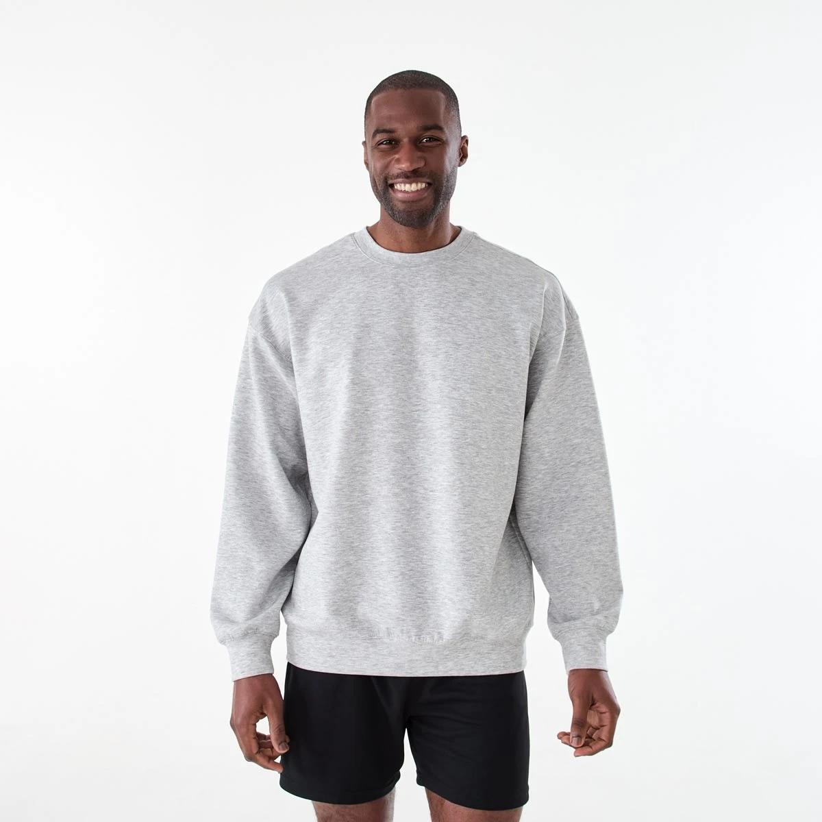1 Active Mens Relaxed Scuba Crew Neck Sweatshirt GREY MARLE CORE, 1 of 6