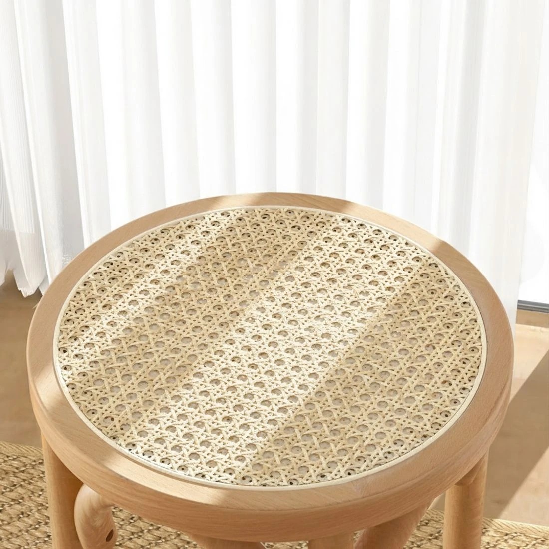 3 Artiss 4x Bar Stoosl Rattan Seat Wooden - Natural, 3 of 5