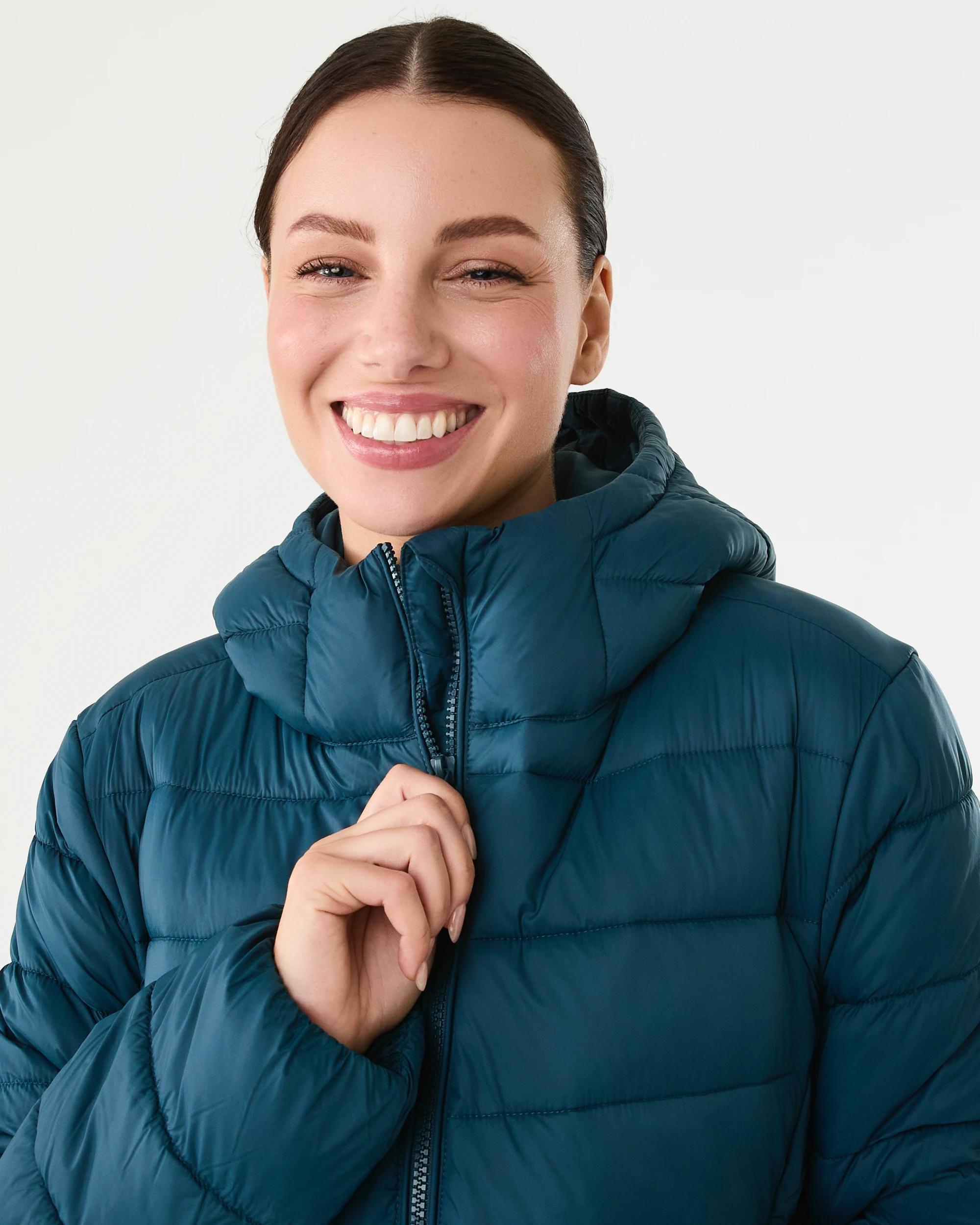 4 Active Womens Packable Puffer Jacket Deep Teal, 4 of 7