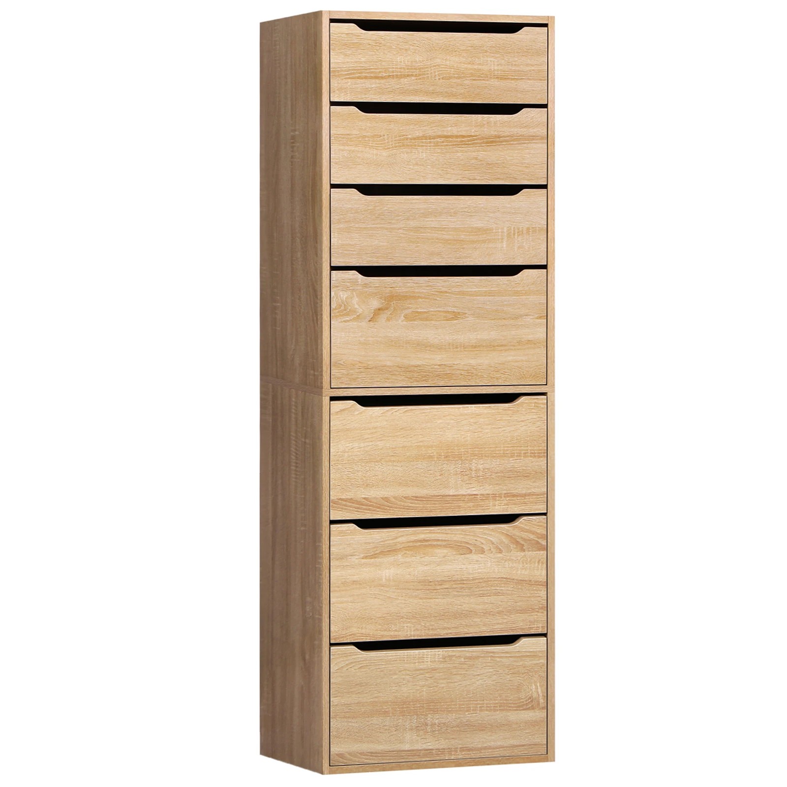 1 Alfordson Chest of 7 Drawers Office Storage Cabinet Tallboy Bedroom - Oak, 1 of 10