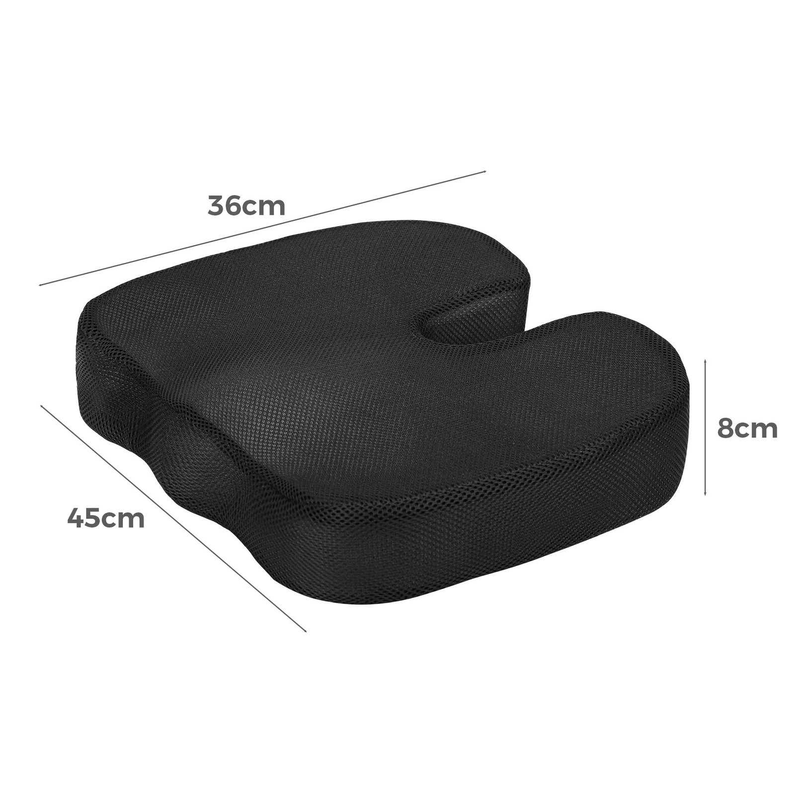 3 Starry Eucalypt Seat Posture Cushion Memory Foam Pillow Pain Relief Mesh - Black, 3 of 3