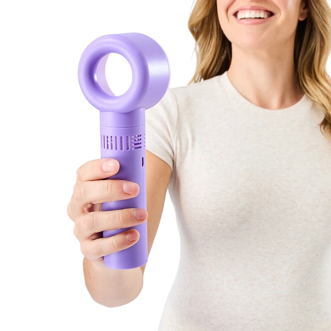 1 Bladeless Portable Handheld Fan - Purple, 1 of 10