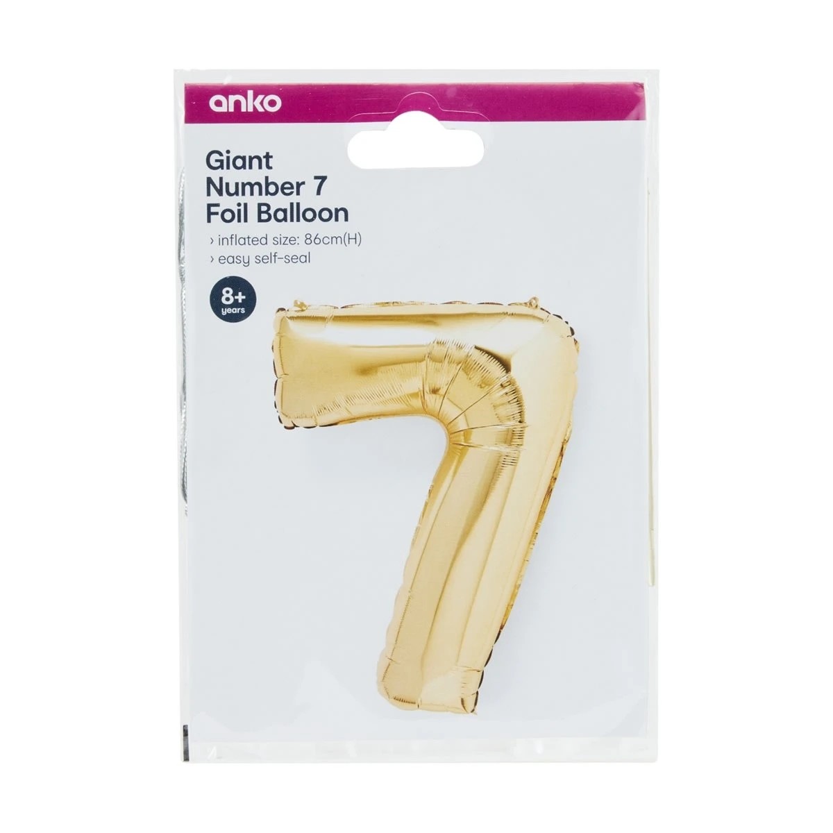 5 Gold Look Giant Number 7 Foil Balloon, 5 of 5