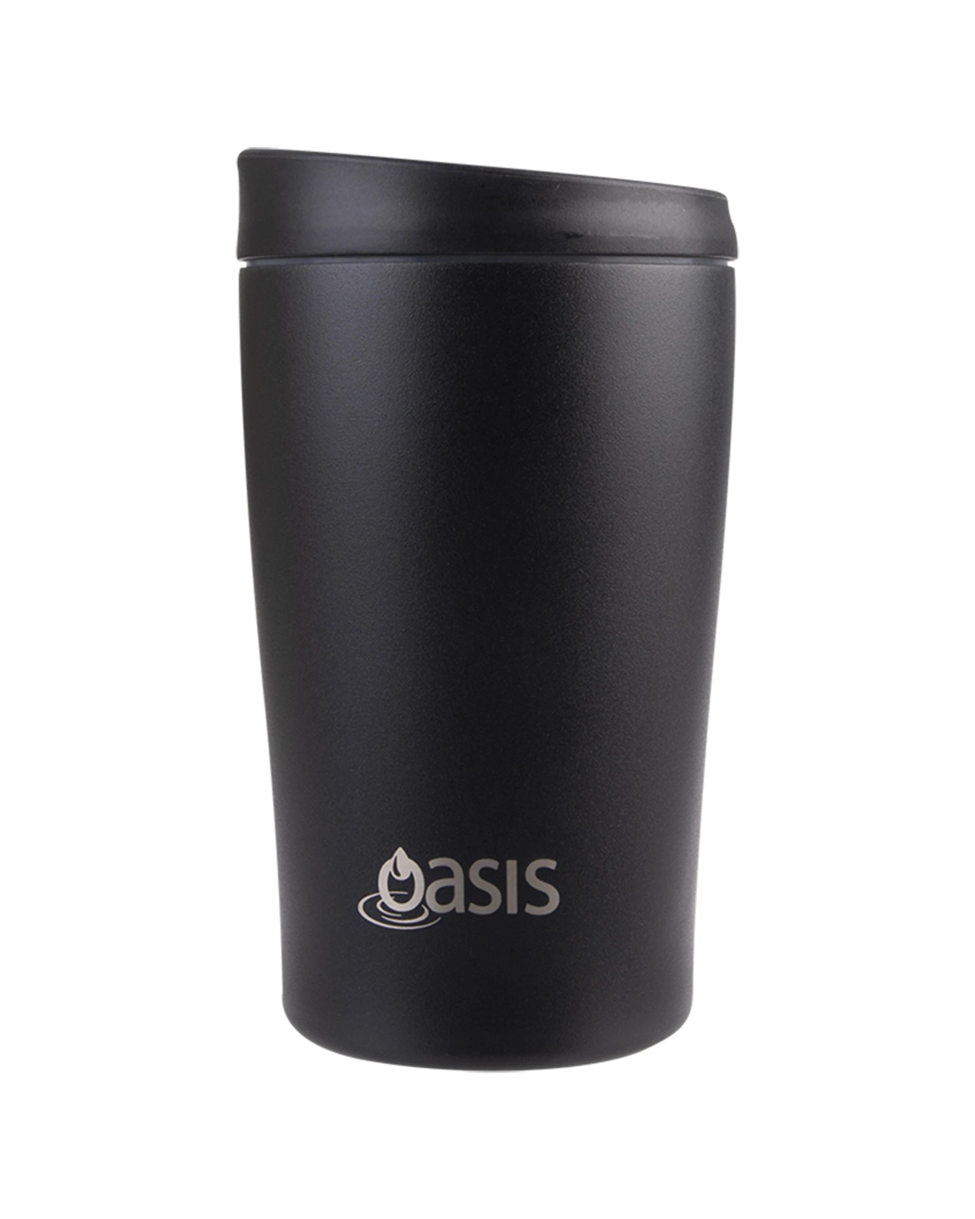 1 Oasis 380ml Double Wall Stainless Steel Insulated Travel Cup Leak Proof Lid - Black, 1 of 3