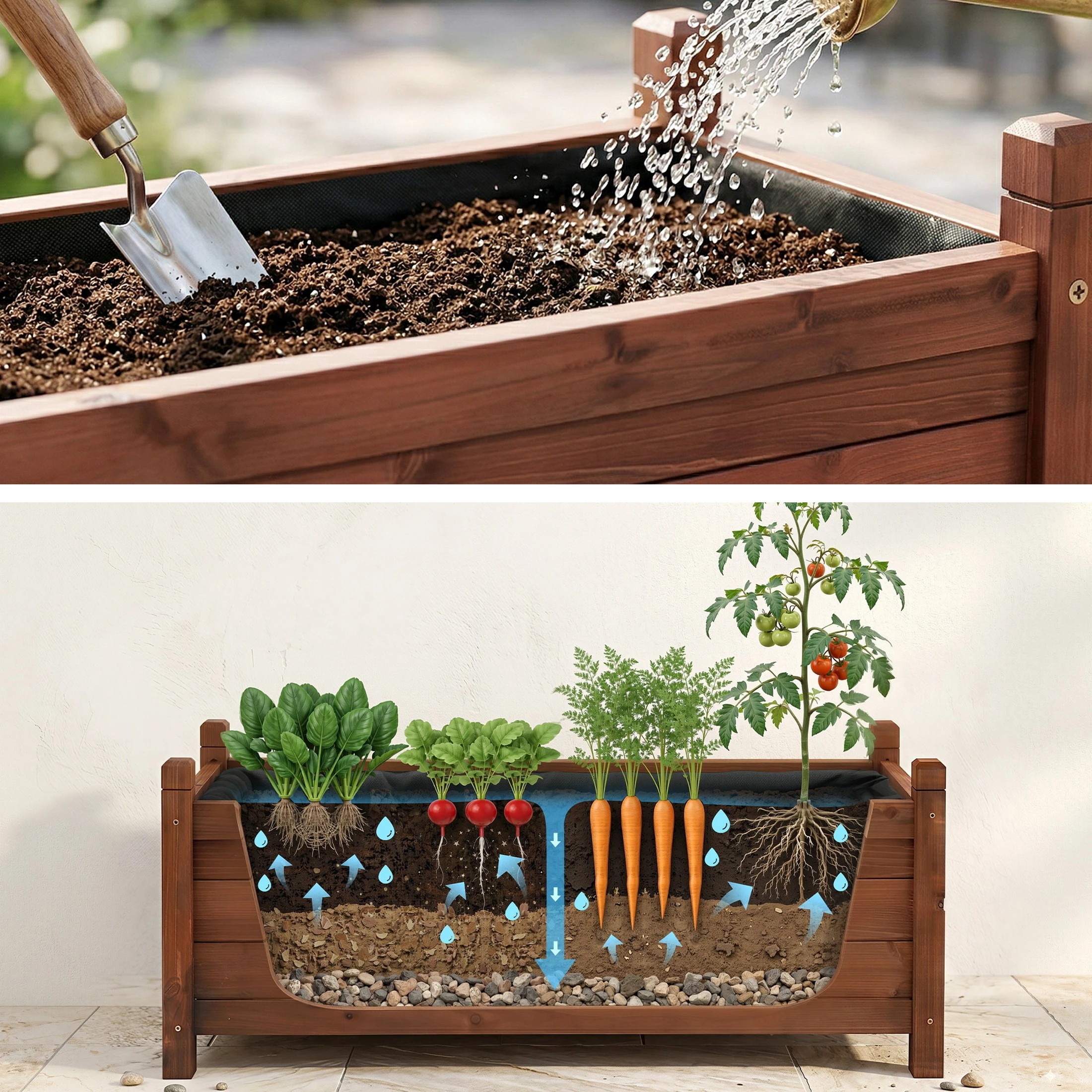 6 Green Fingers Garden Bed Wooden Planter Box Raised Container Growing - Brown, 6 of 9