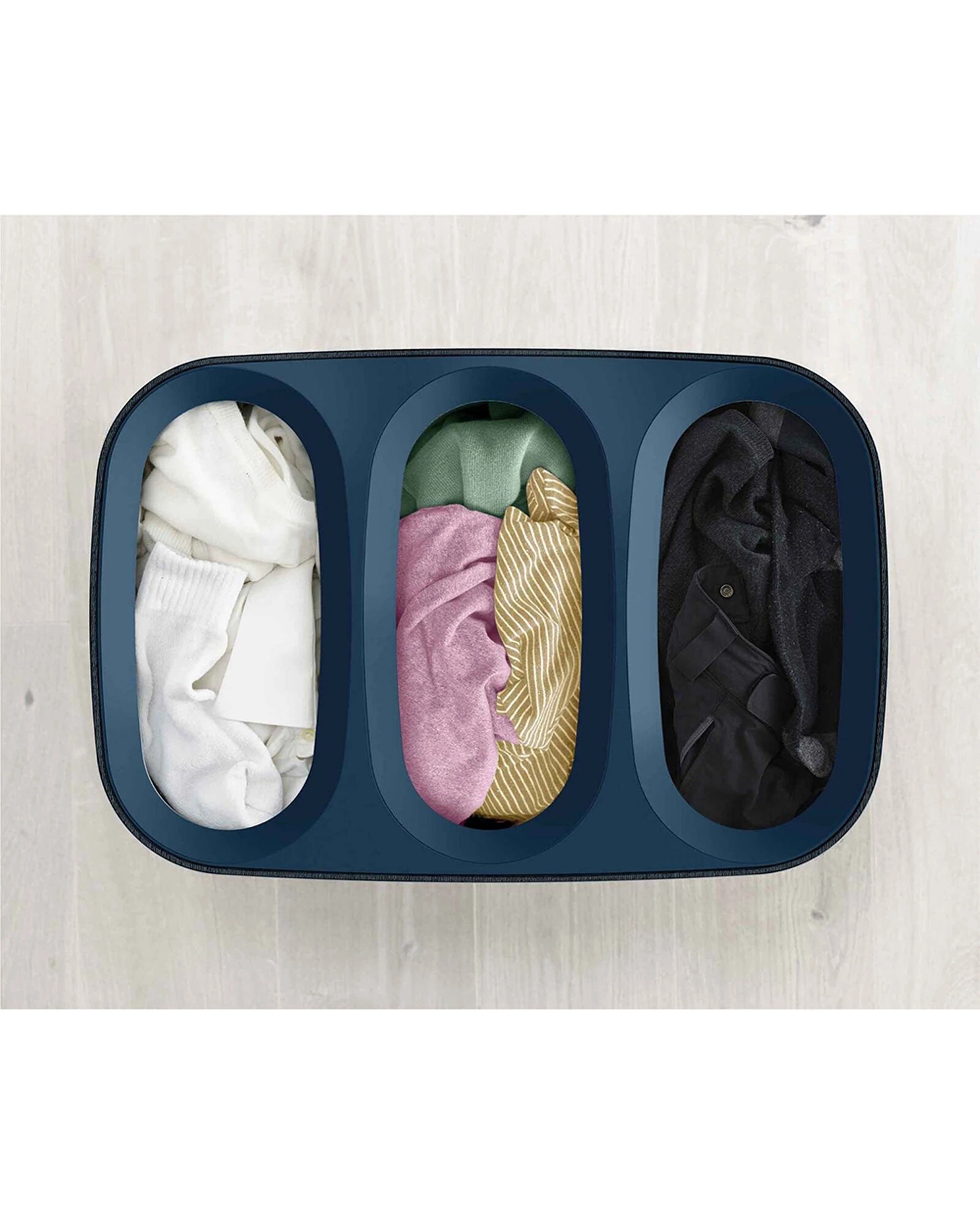 3 Joseph Joseph Tota Trio 90L Laundry Basket Three Compartments Removable - Black, 3 of 6