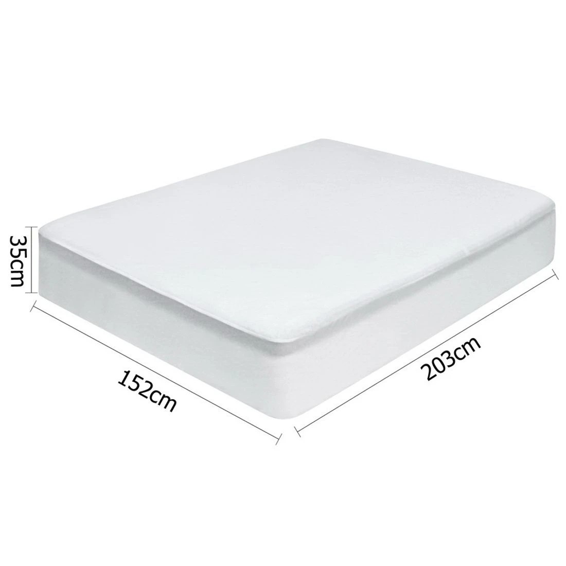 1 Giselle Bedding Bamboo Breathable Mattress Protector Queen in - Queen Bed - White, 1 of 7