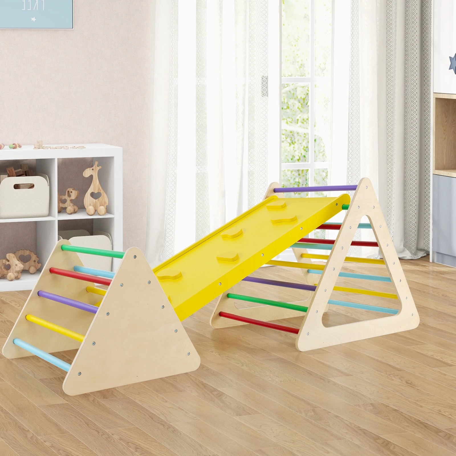 2 Costway Climb Playset Kids Climbing Frame Arch Ladder Set, 2 of 6