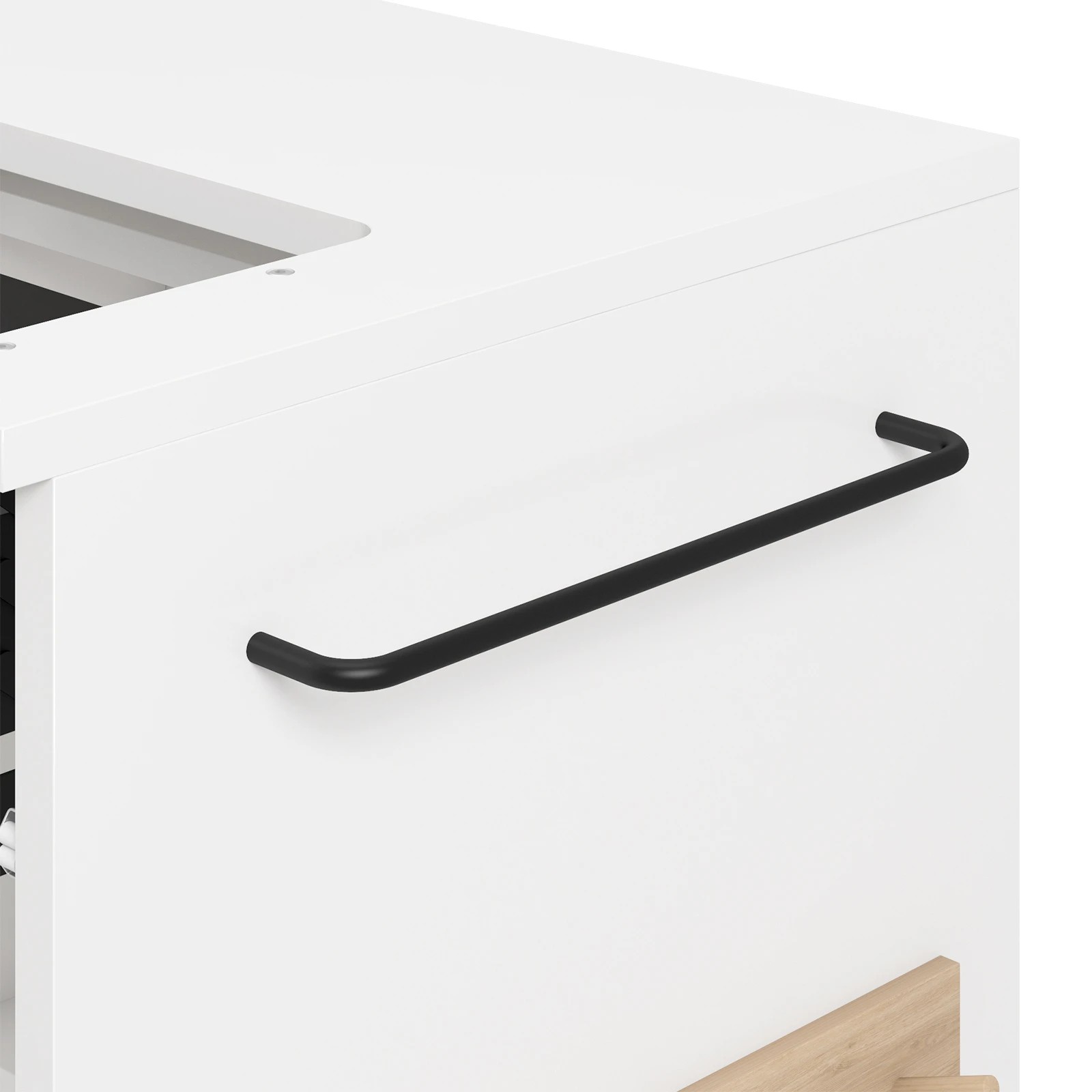7 Advwin Folding Sewing Table with Adjustable Platform Lockable Wheels Thread Rack Storage Bin Shelf - White, 7 of 9