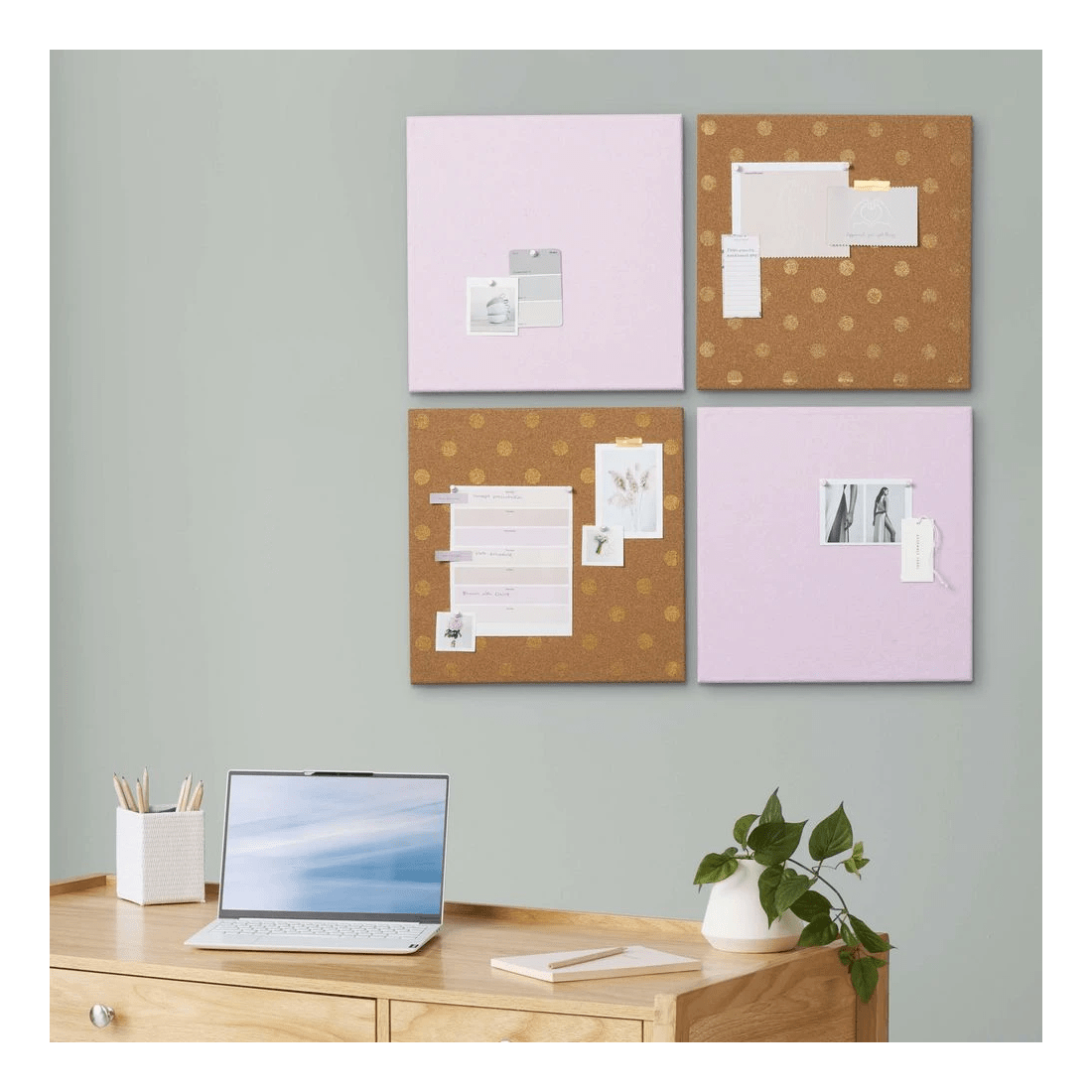 5 Otto Square Corkboard 43 x 43cm Gold Spots, 5 of 5