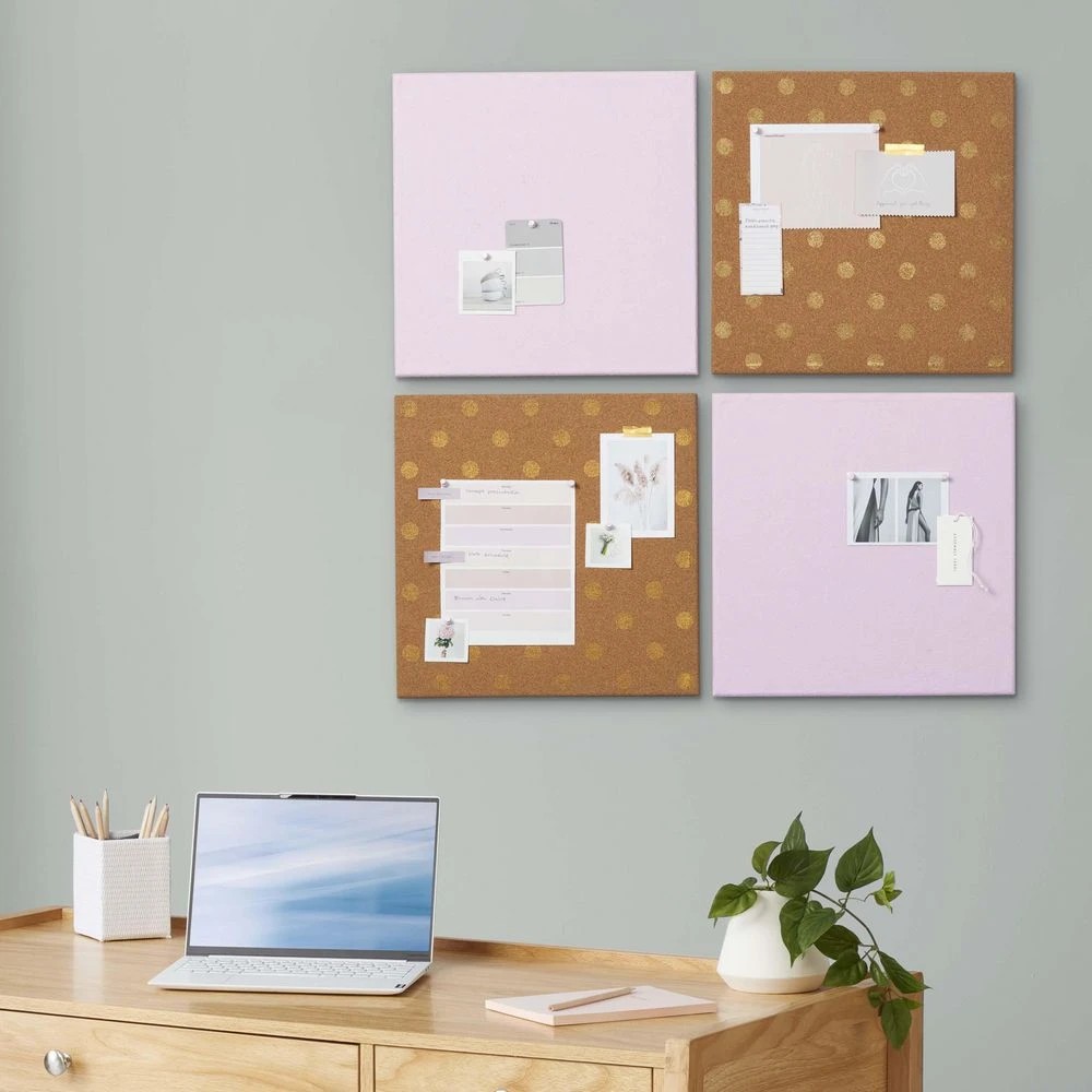 5 Otto Square Corkboard 43 x 43cm Gold Spots, 5 of 5