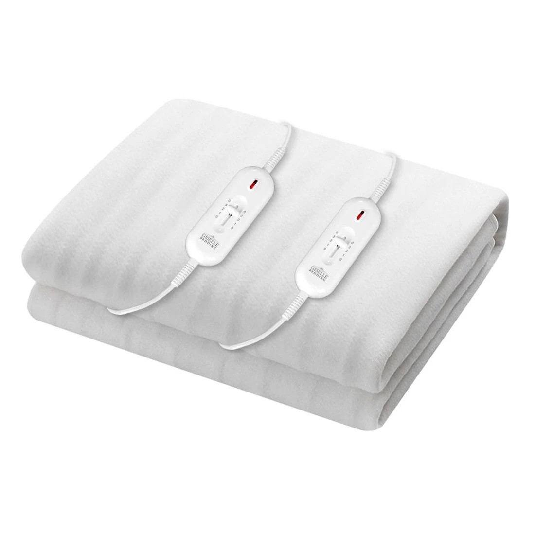 2 Giselle Queen Fully Fitted Polyester Electric Blanket 3 Heat Settings Detachable Controller Machine Washable - white, 2 of 9