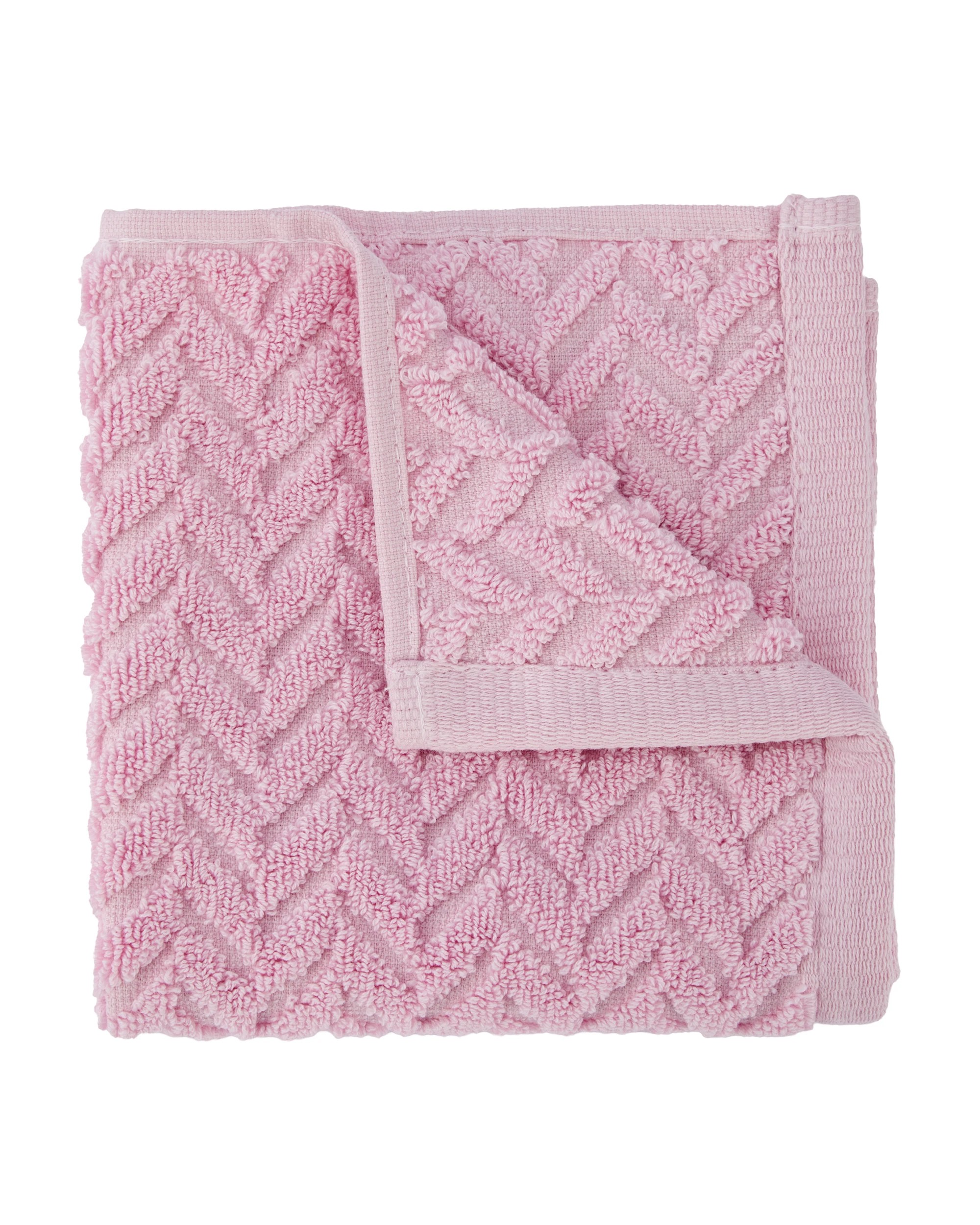 1 Chevron Cotton Face Washer - Pink, 1 of 6
