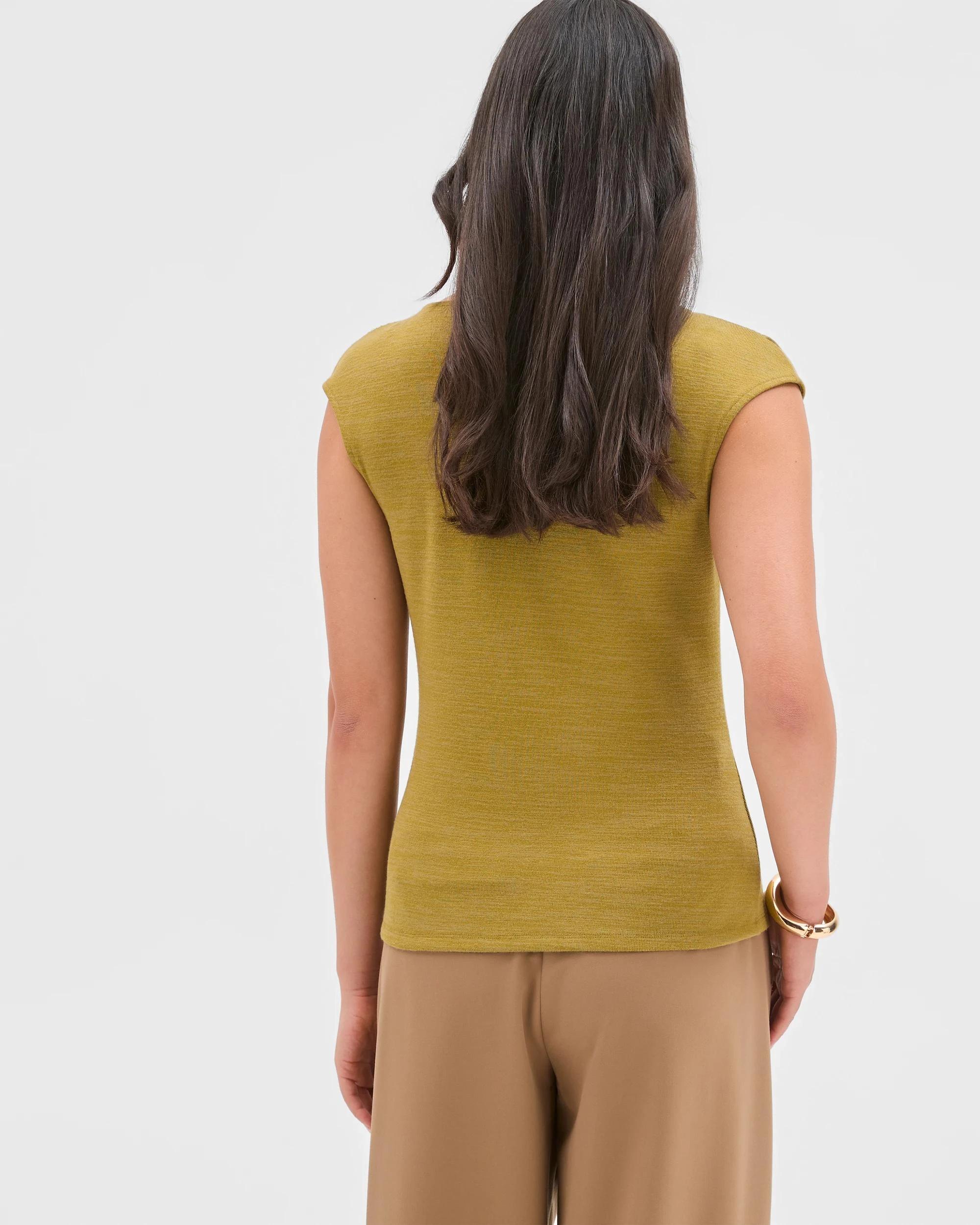 5 Preview Sleeveless Drape Tank Top OLIVE GREEN, 5 of 6