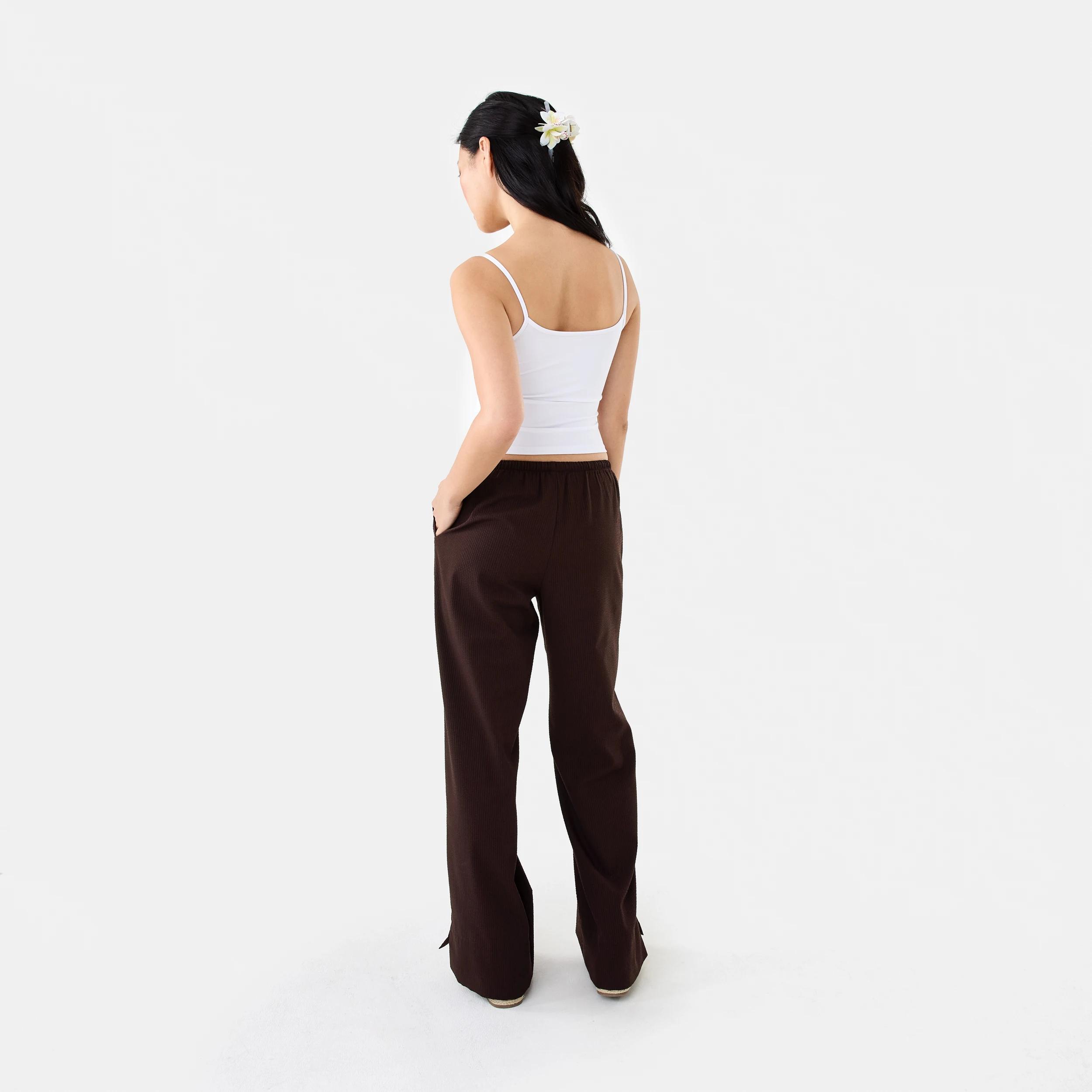4 Pull-On Textured Pants Choc Plum, 4 of 7