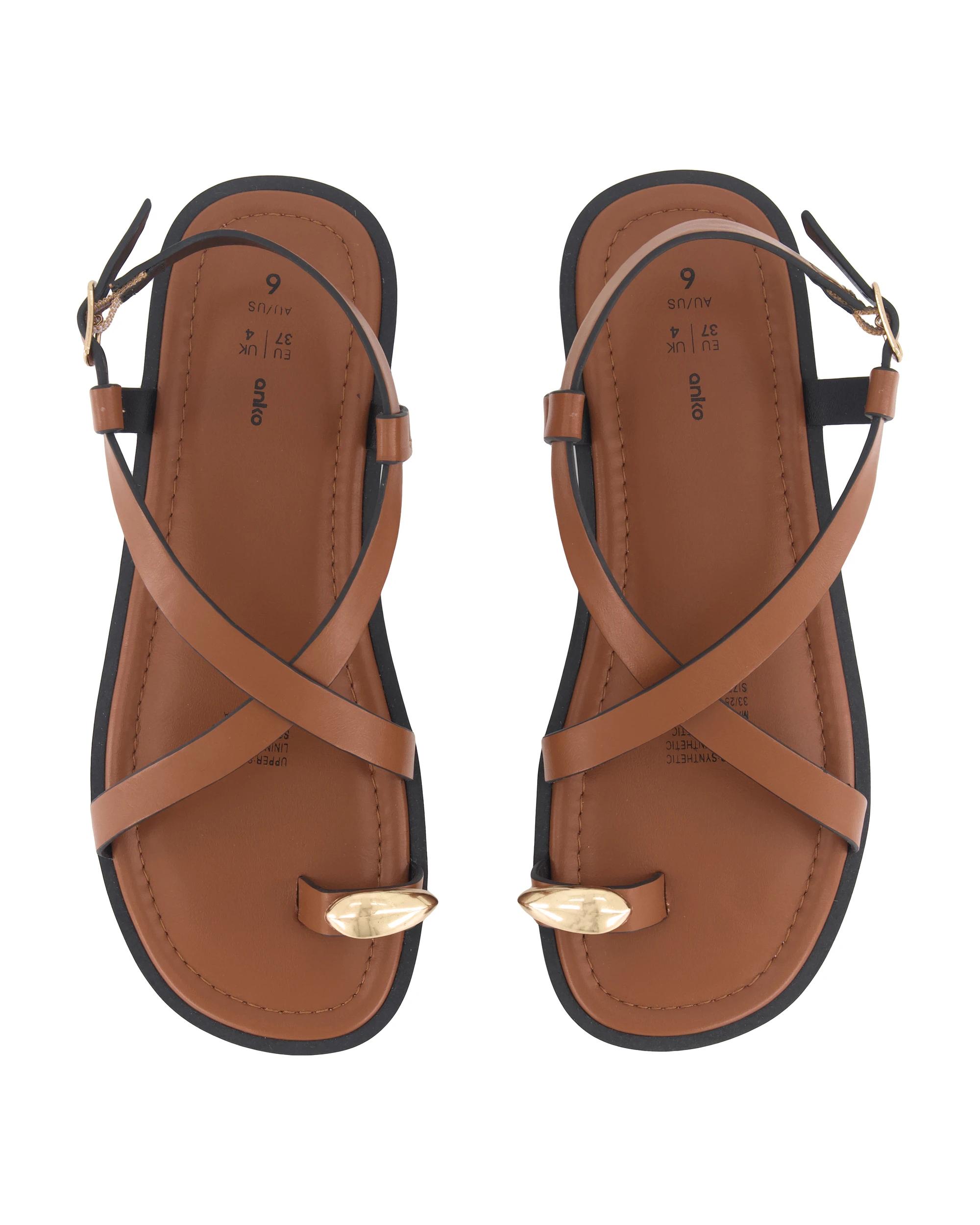 3 Hardware Strappy Sandals Tan, 3 of 3