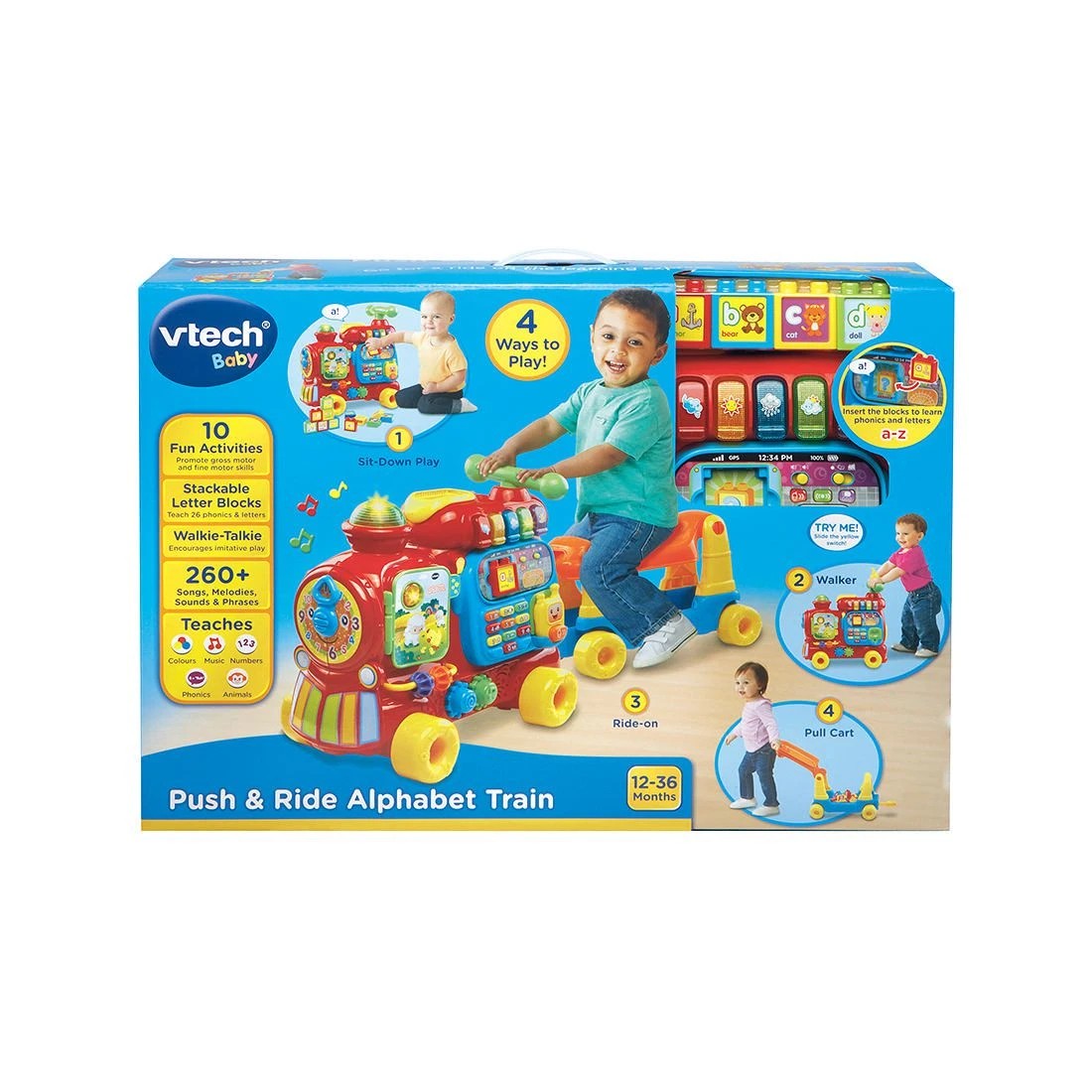 1 VTech Baby Push And Ride Alphabet Train - Red, 1 of 4