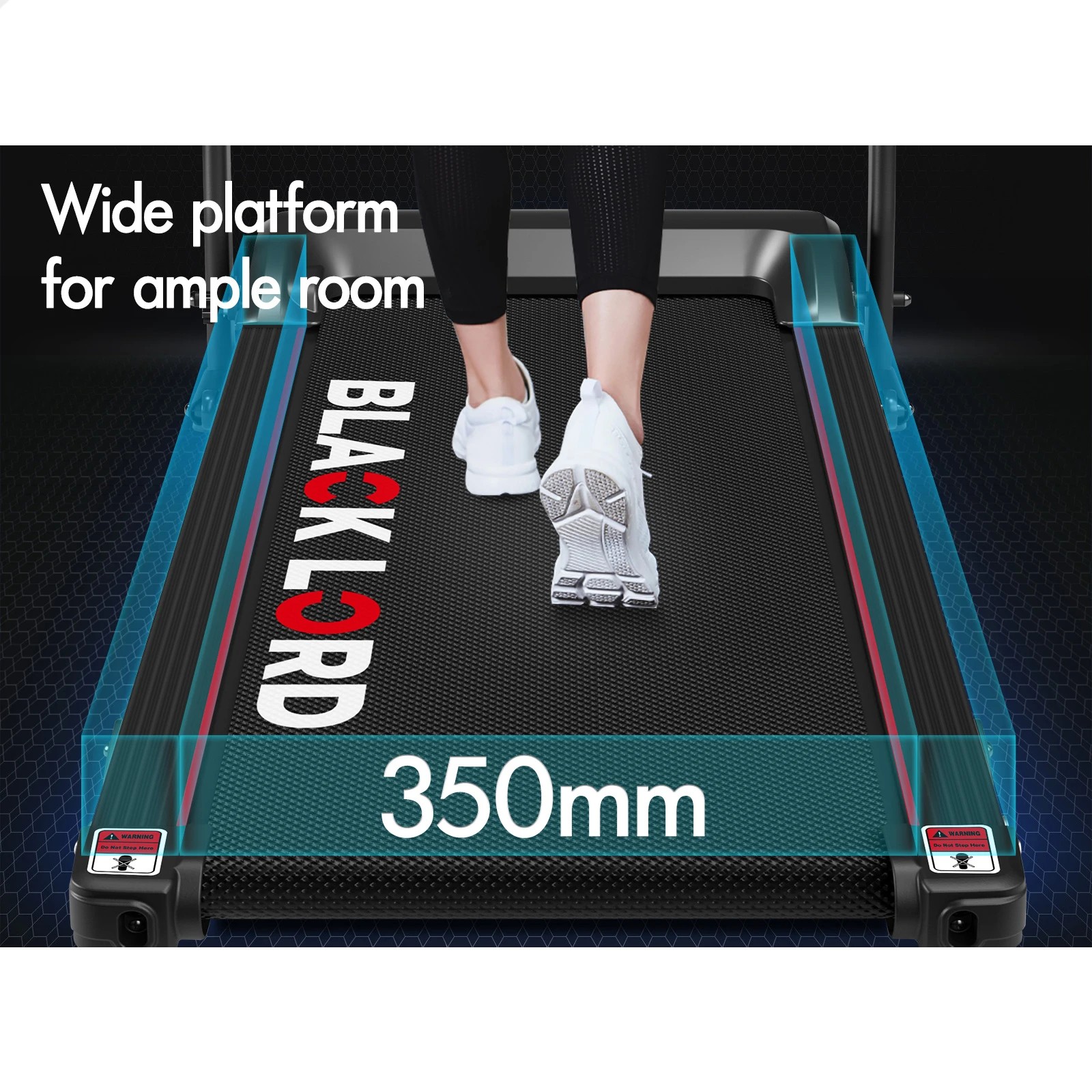 3 Black Lord Treadmill Electric Exercise Running Machine Foldable Home Gym Fitness, 3 of 8