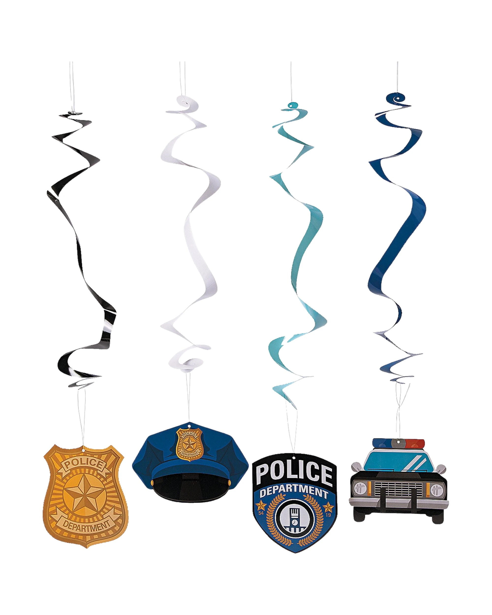 1 Fun Express Police Party Swirl Decorations Pack of 12 - Multi, 1 of 1