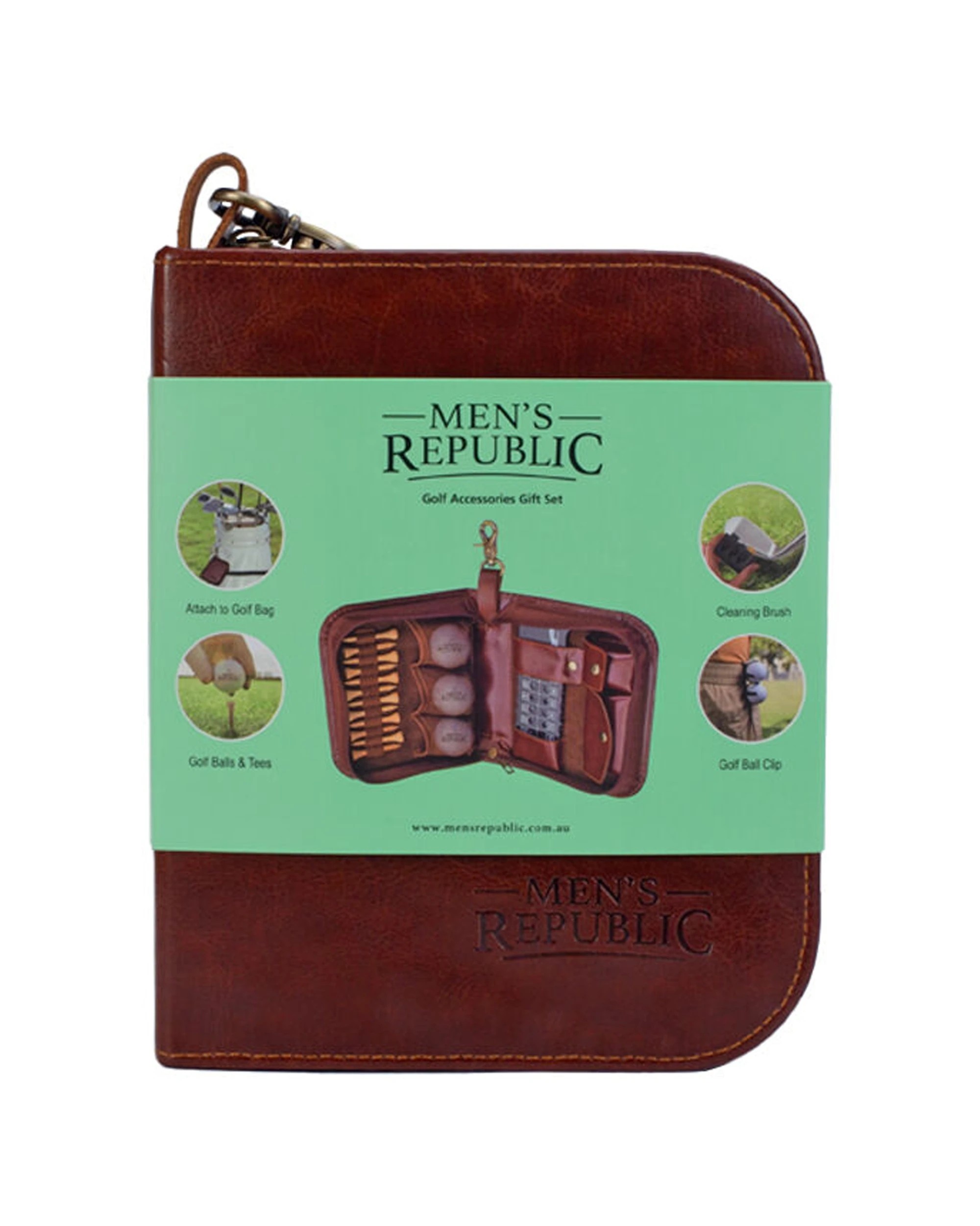 1 Mens Republic 18pc Ultimate Golf Accessories Equipment Gift Set - Brown, 1 of 6