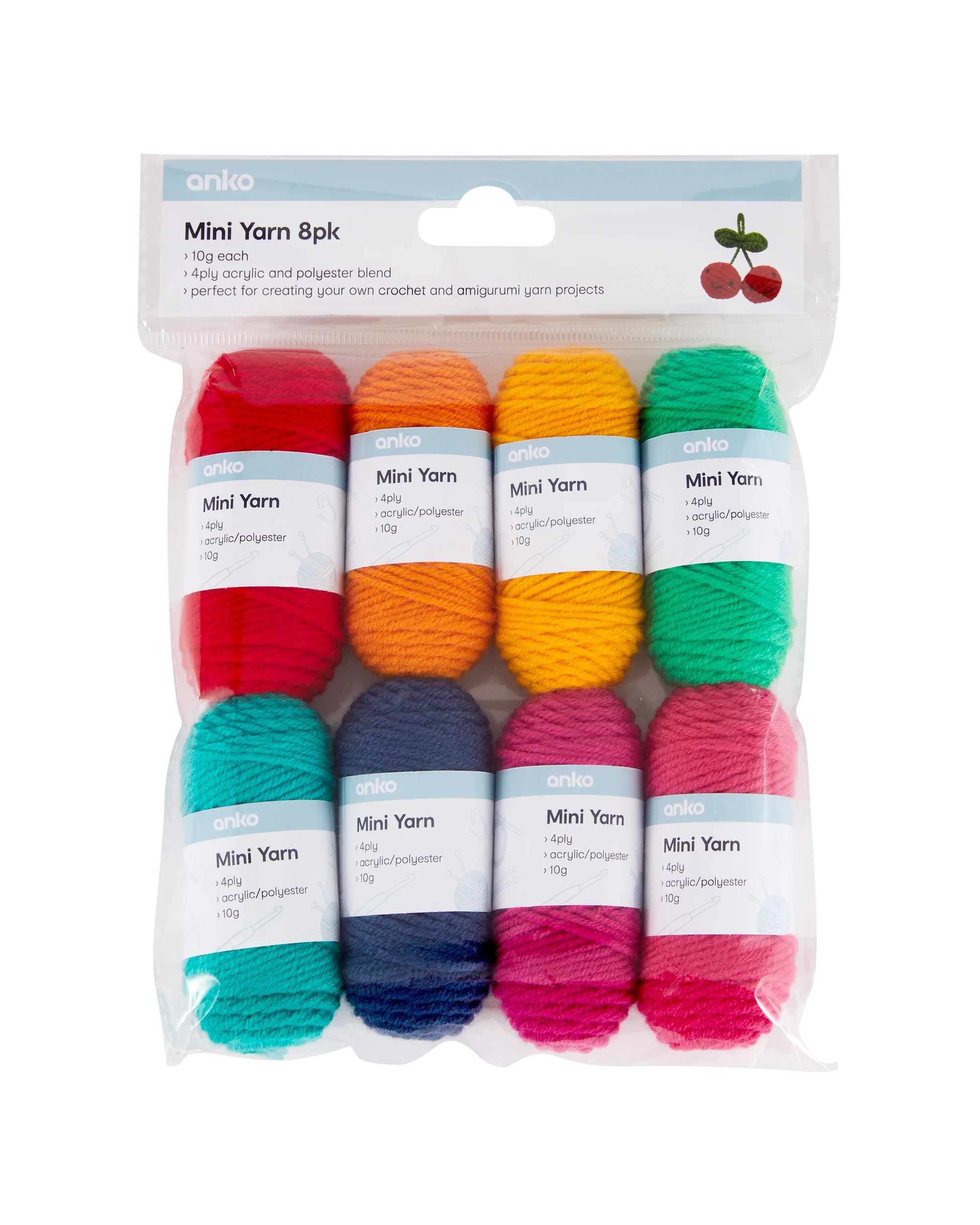 3 8 Pack Mini Yarn Set - Brights, 3 of 3