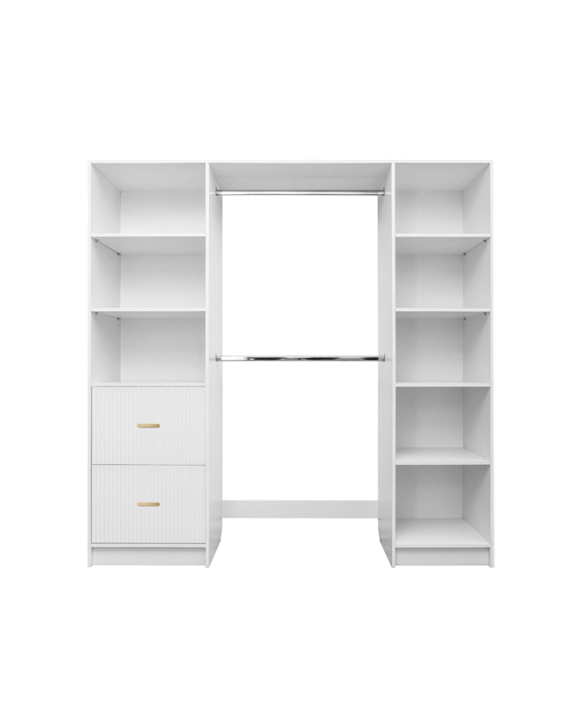 1 European Cabinetry Basel Walk In Wardrobe Kit Hamptons Brass Oval Handle - White, 1 of 4