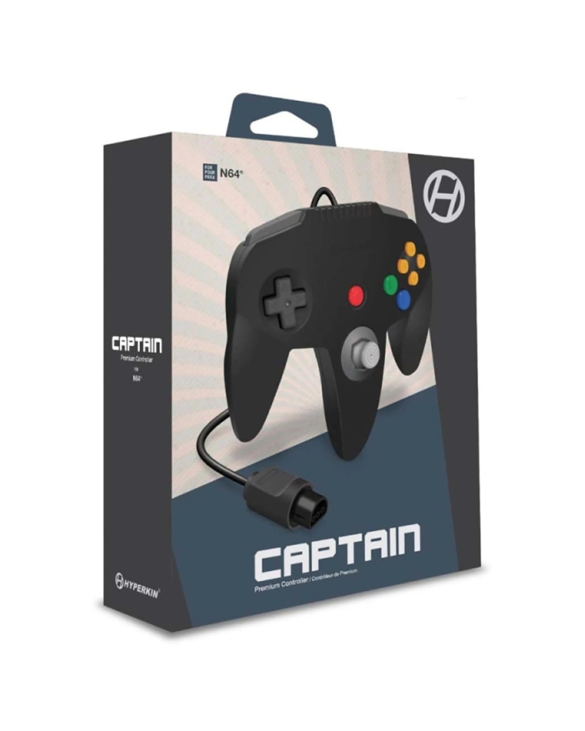 1 Hyperkin Captain Premium Wired Controller for N64 - Black, 1 of 3