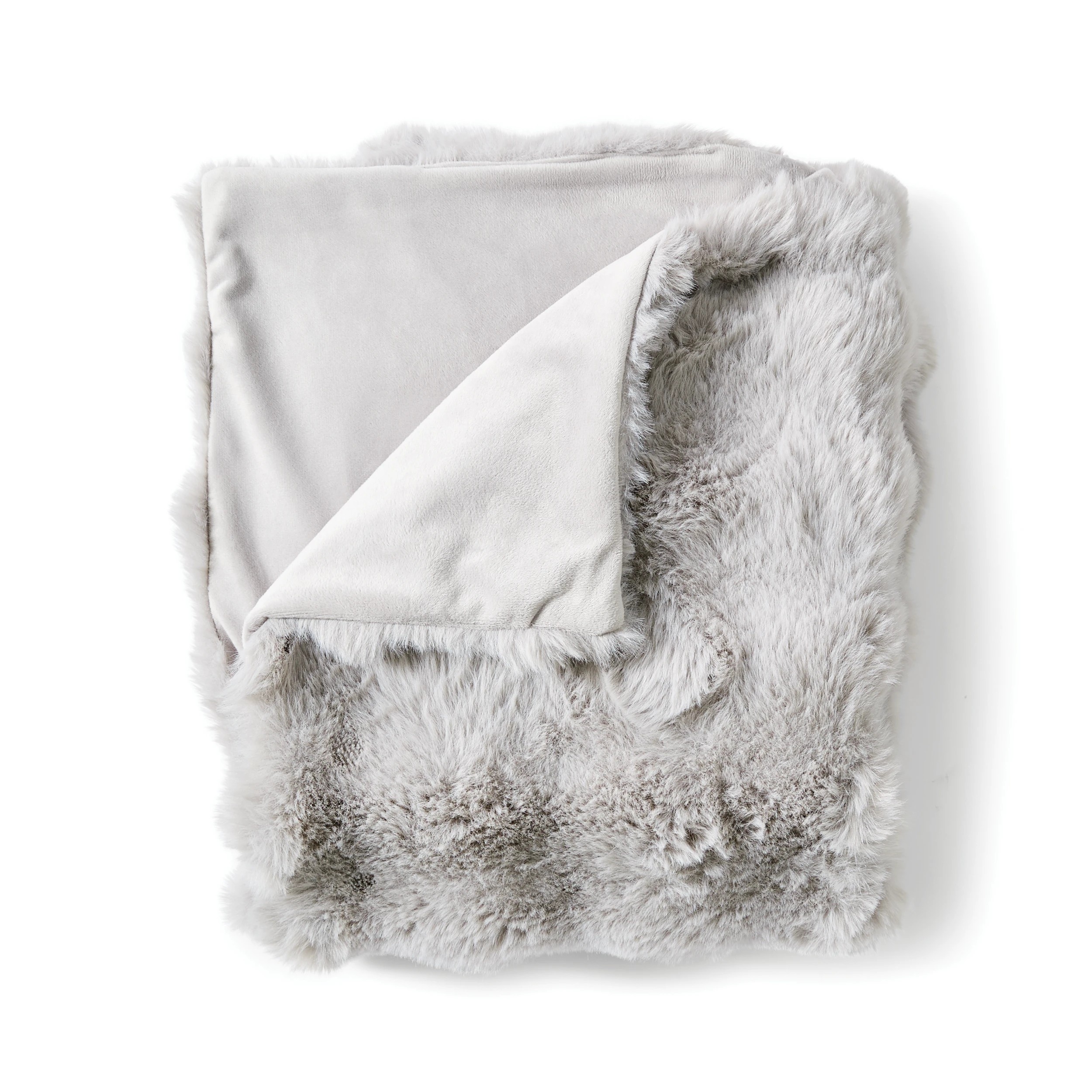 4 Faux Fur Throw - Grey, 4 of 6