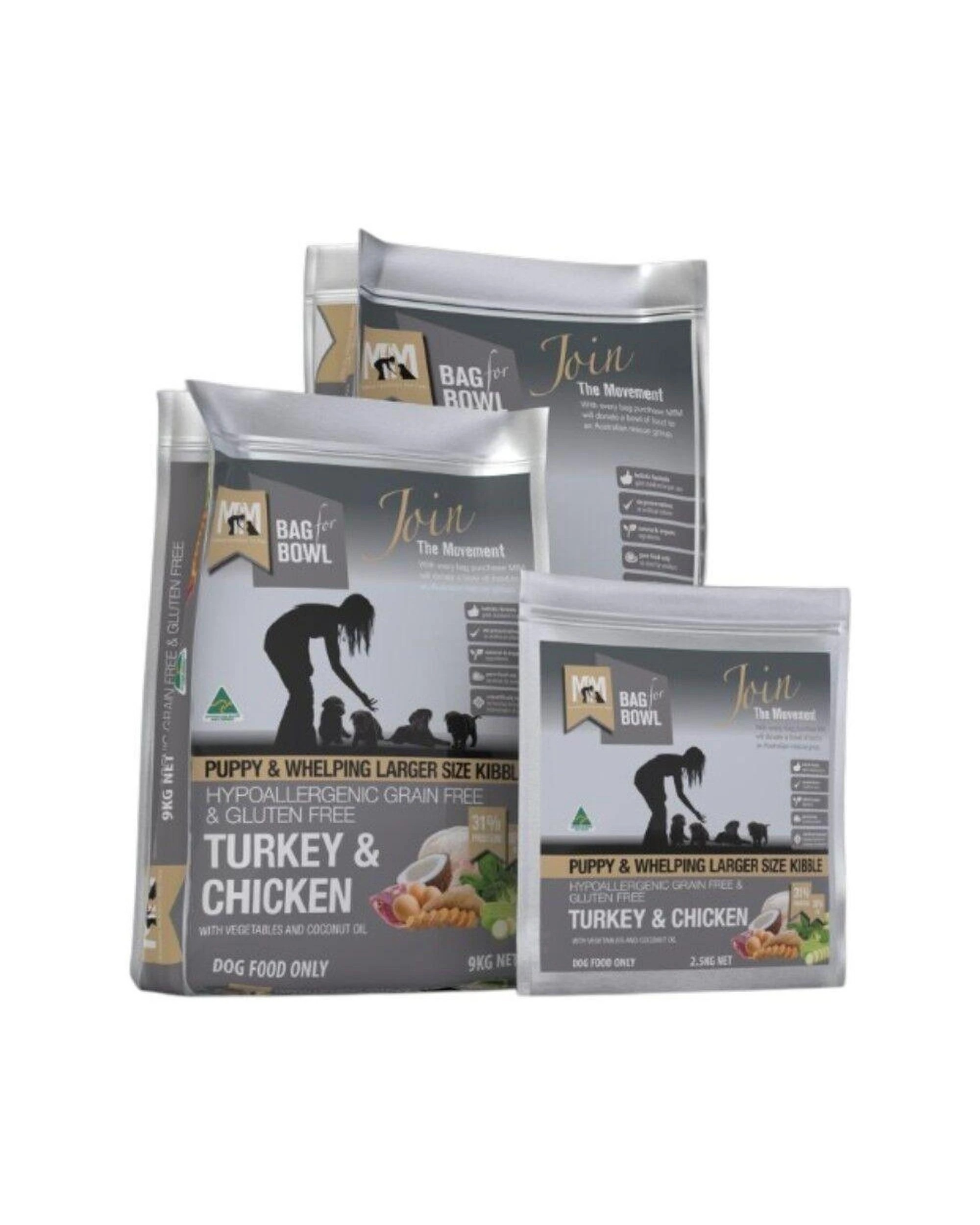 4 MFM Puppy & Larger Size Kibble Grain Free Turkey & Chicken Dog Food 9kg, 4 of 6
