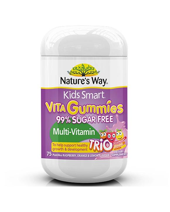 Nature's Way 75pc Kids Smart Vita Gummies Sugarless Multi-Vitamin Pastilles Supplement