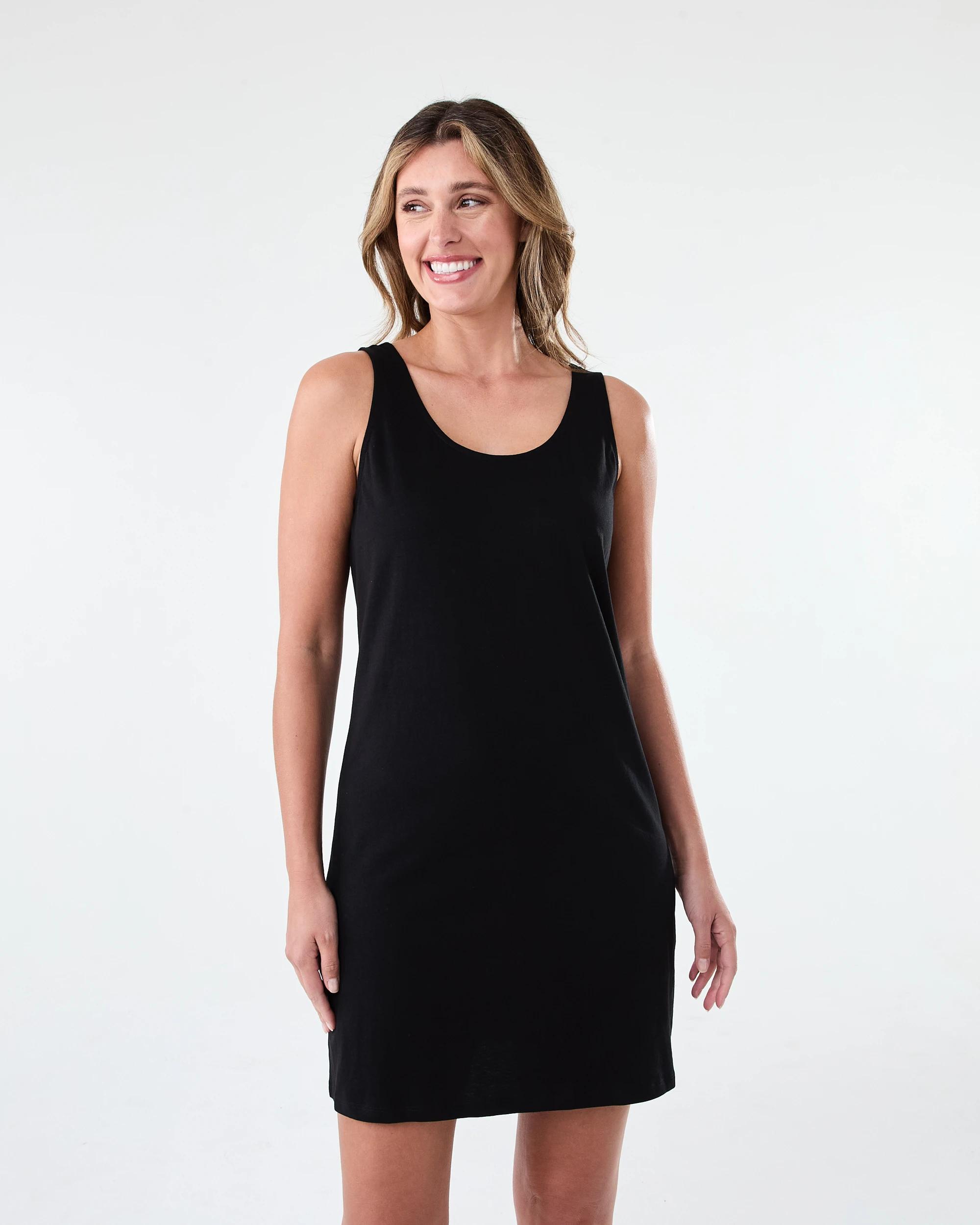 1 Sleeveless Tank Mini Dress Black, 1 of 6